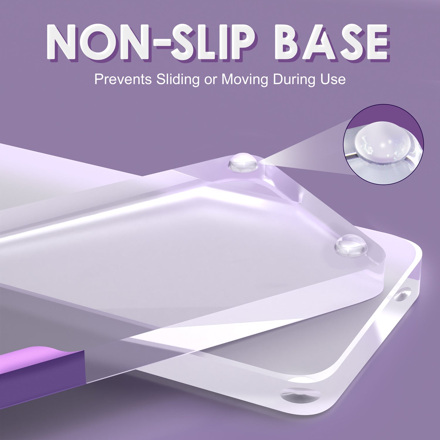 ATTACK SHARK 87 Keys Acrylic Wrist Rest features a non-slip base with rubber pads for stability.