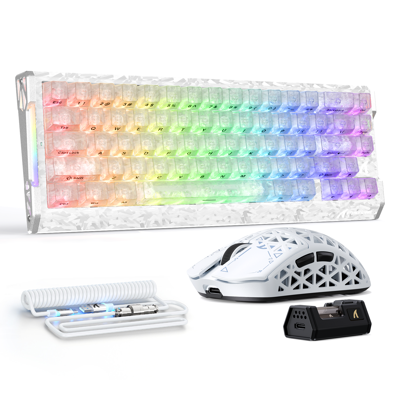 ATTACK SHARK R68 HE & R5 ULTRA Carbon Fiber Gaming Bundle With C01 ULTRA Coiled Cable