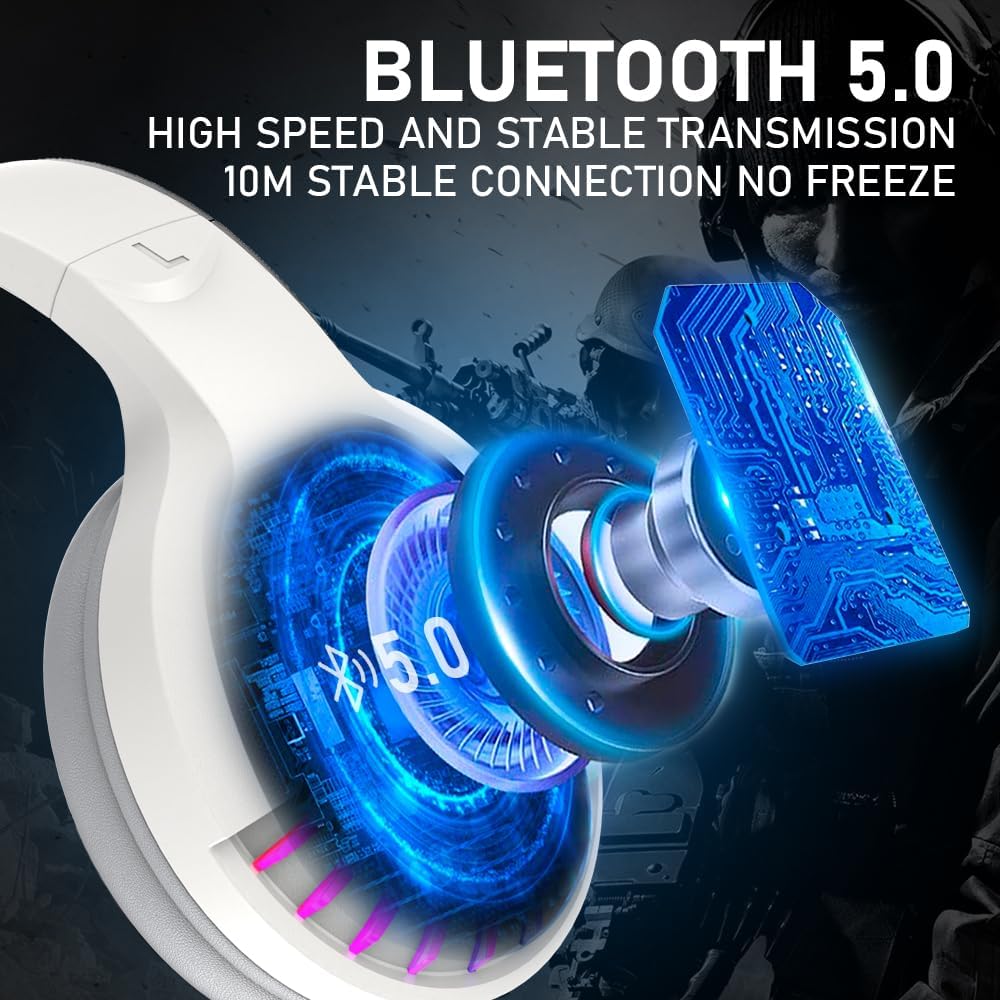 ATTACK SHARK x MAMBASNAKE SH33 wireless headset with Bluetooth 5.0 technology and circuit board graphic