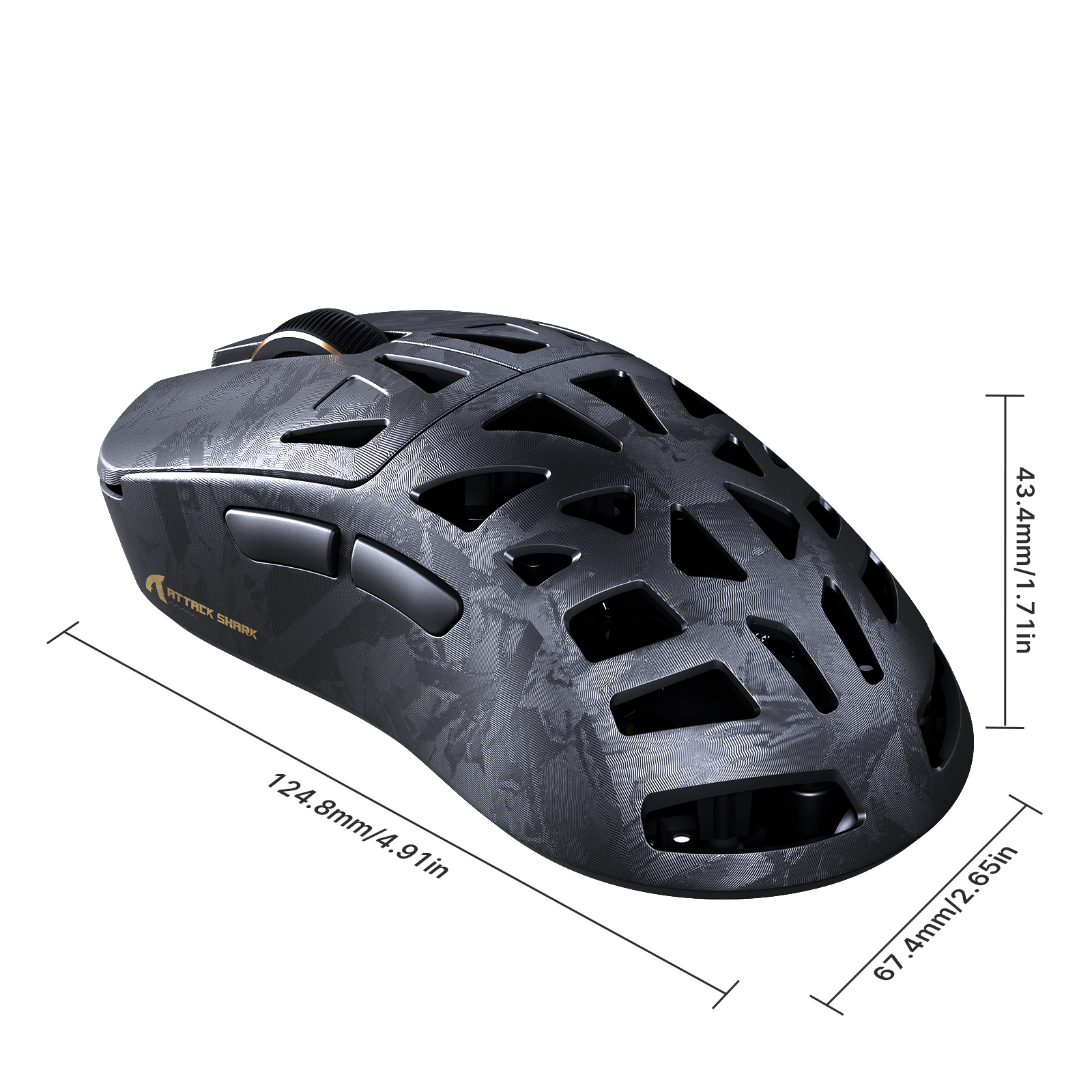 ATTACK SHARK RS6 ULTRA Carbon Fiber Wireless PAW3955MAX Gaming Mouse