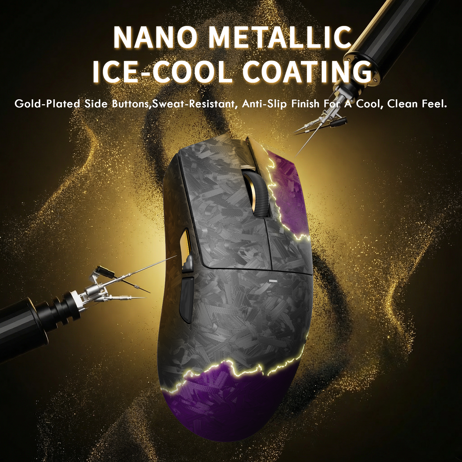 ATTACK SHARK X11 ULTRA Carbon Fiber Wireless Gaming Mouse With C06 Ultra LED Cable