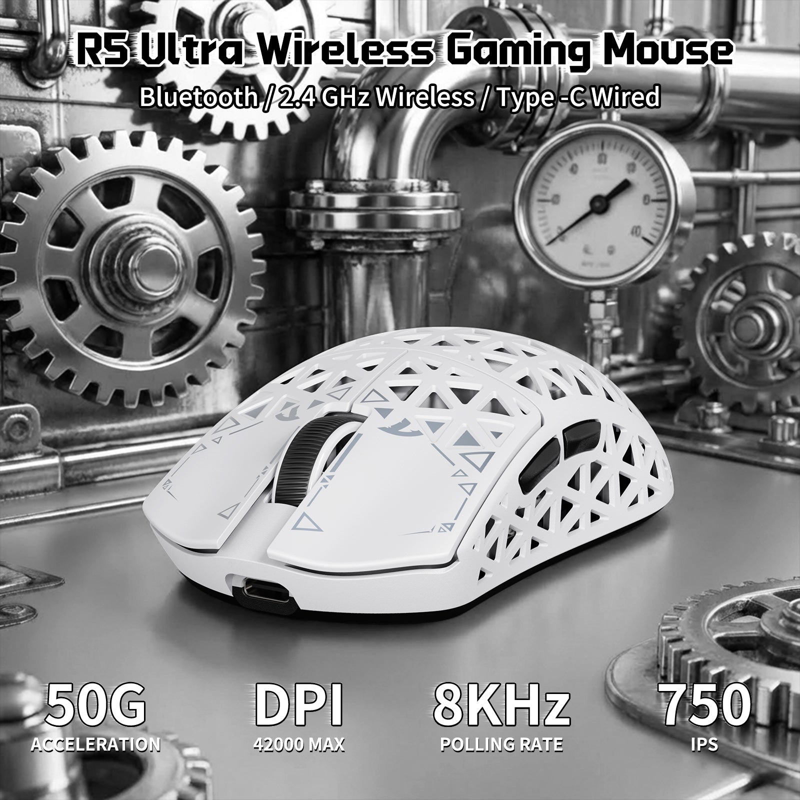 ATTACK SHARK R68 HE & R5 ULTRA Carbon Fiber Gaming Bundle With C01 ULTRA Coiled Cable