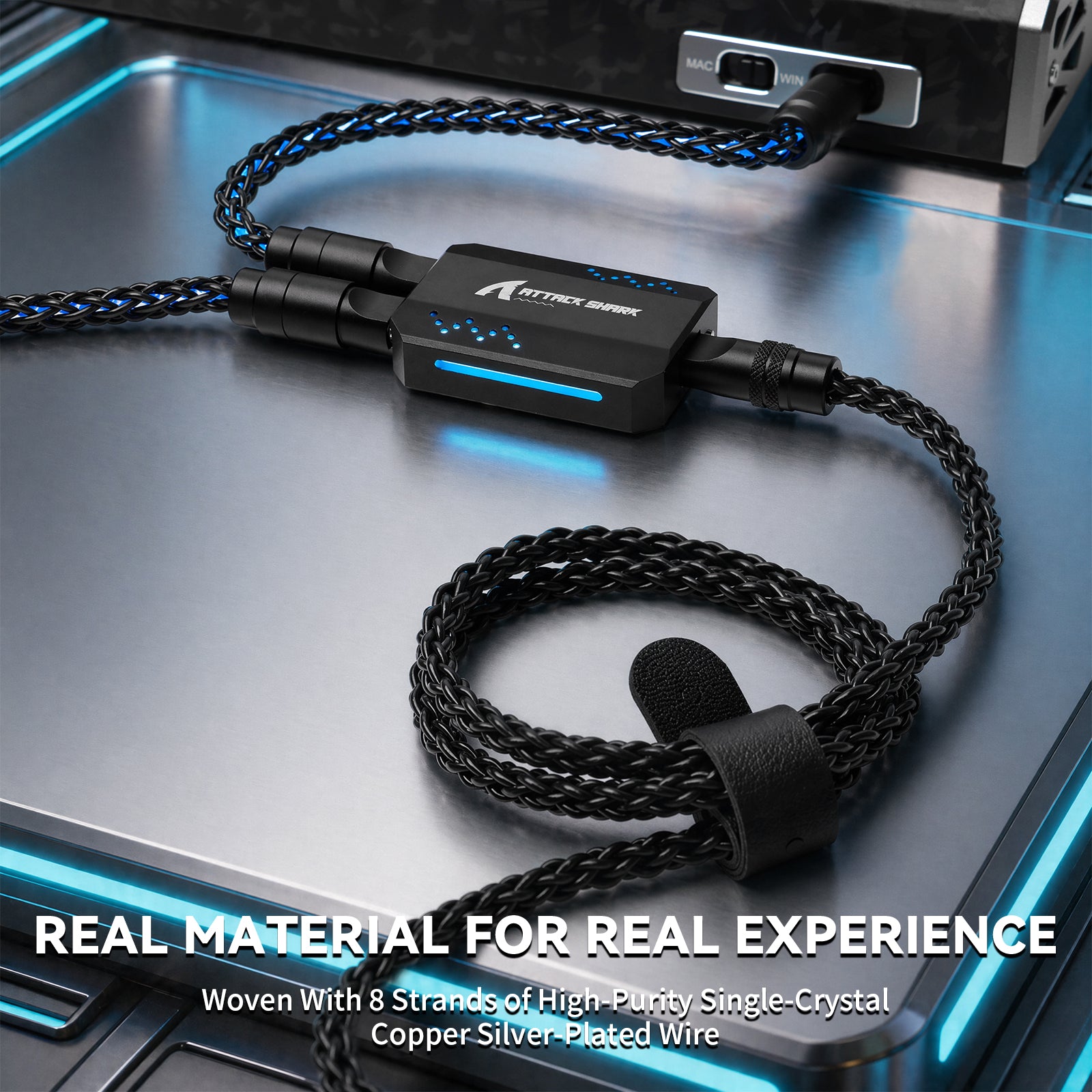 ATTACK SHARK C07 PRO 2-In 1 Type C Cable for 8KHz Gaming Keyboard/Mouse