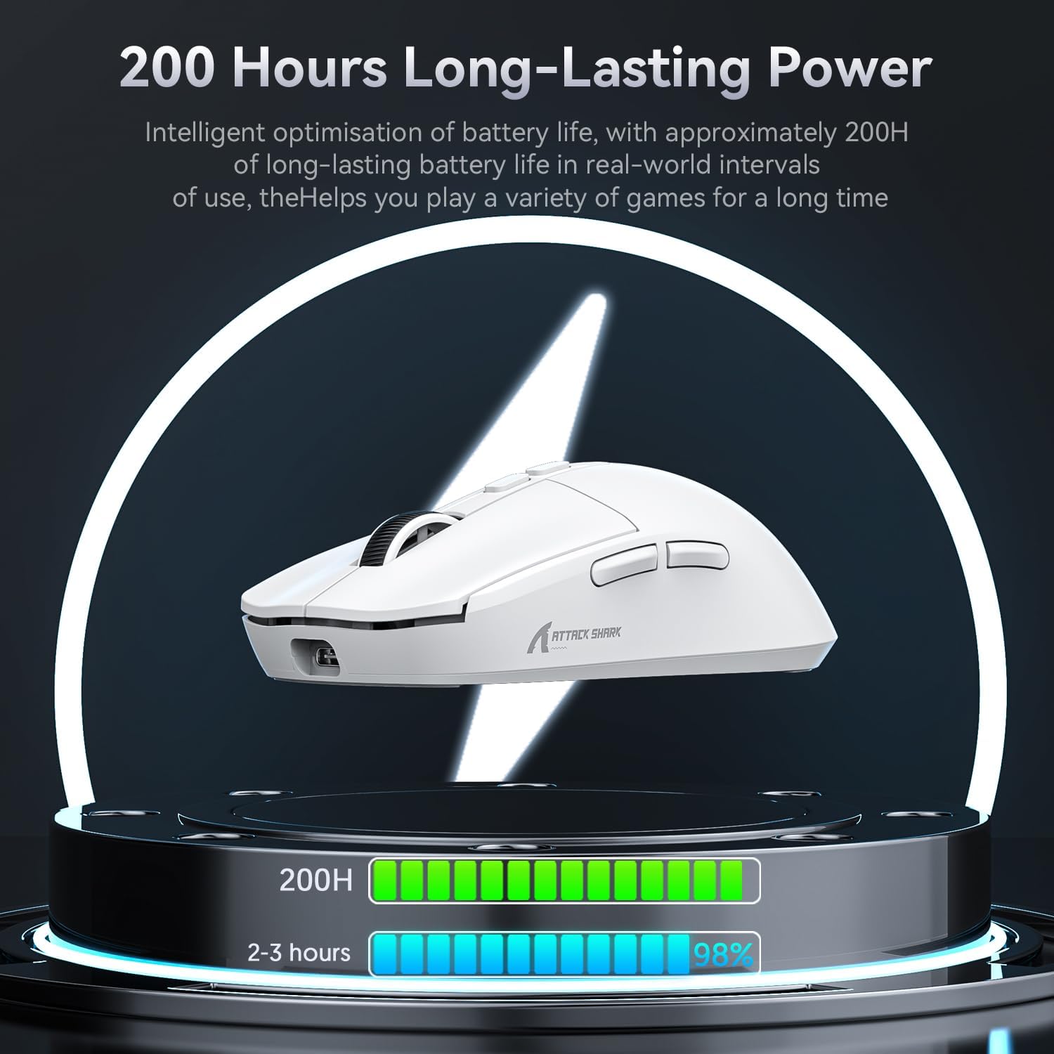 ATTACK SHARK X6 ultra-light gaming mouse with charging dock, black wireless tri-mode