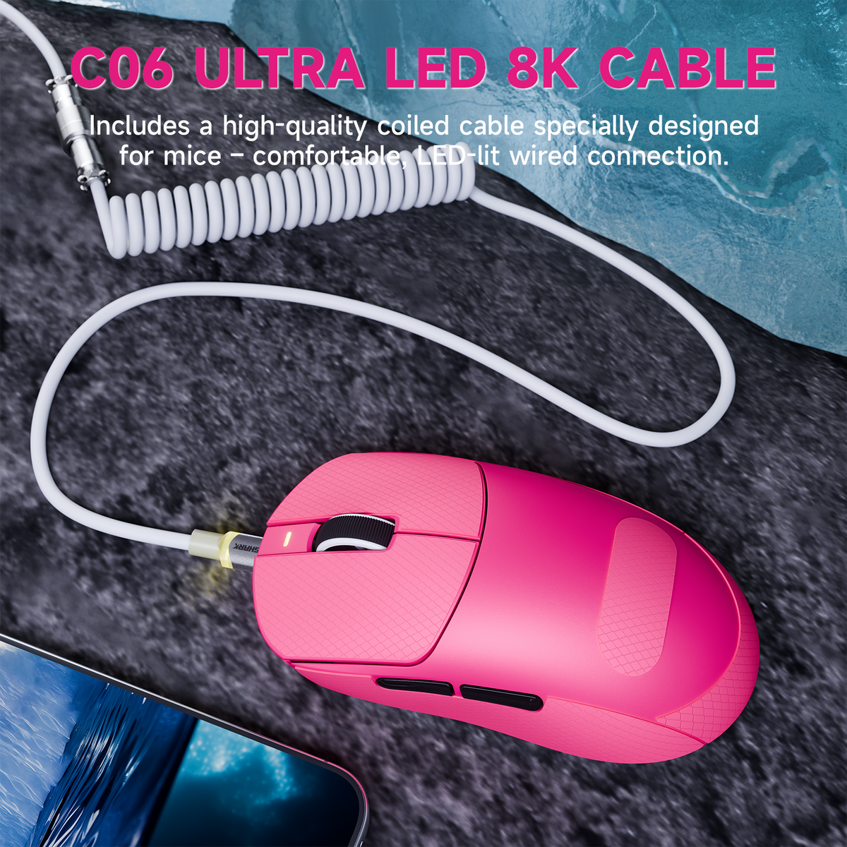 ATTACK SHARK X8 PLUS Tri-mode Wireless Gaming Mouse With C06 ULTRA Cable