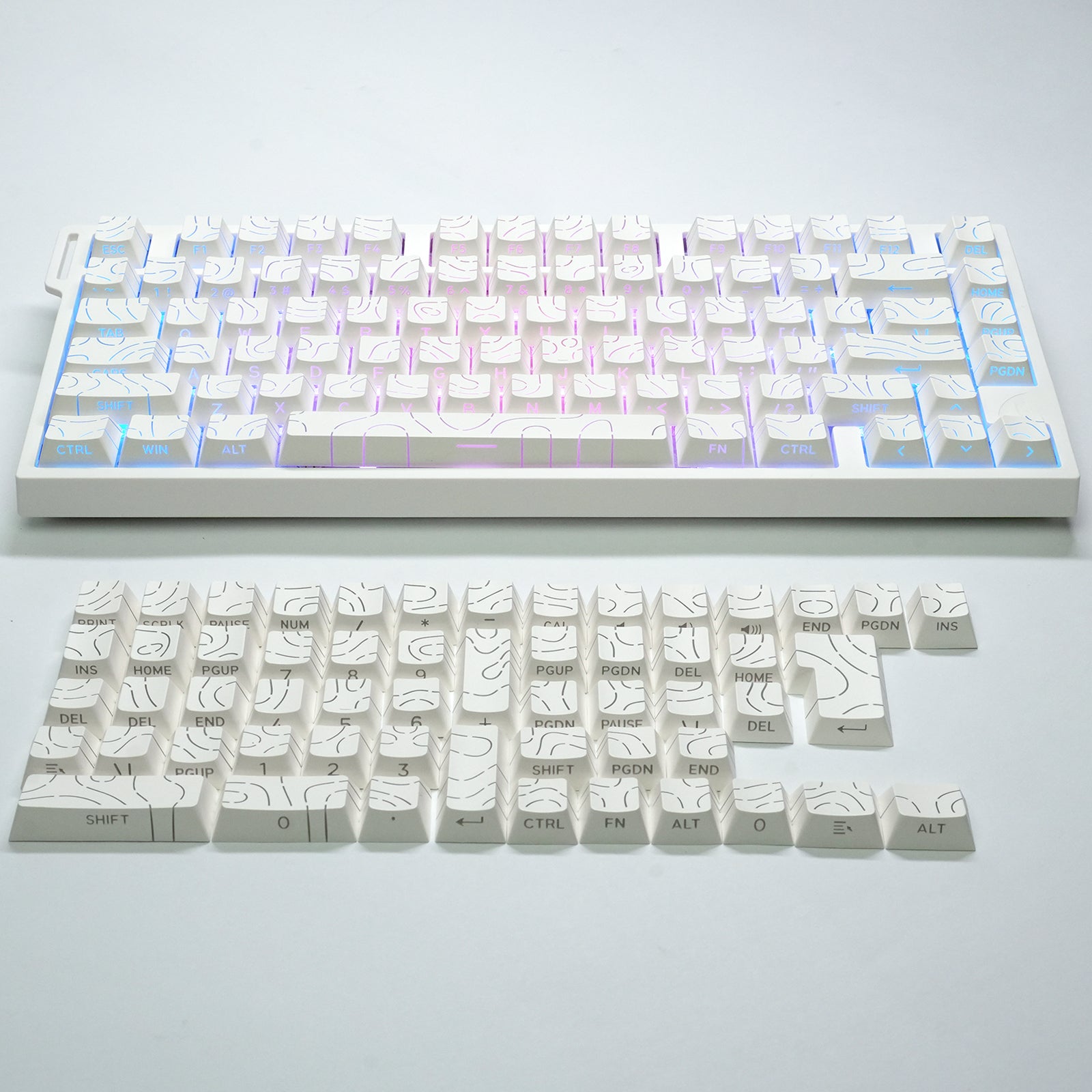 ATTACK SHARK SK06 135 Keys Shine-Through Keycaps, ANSI/ISO