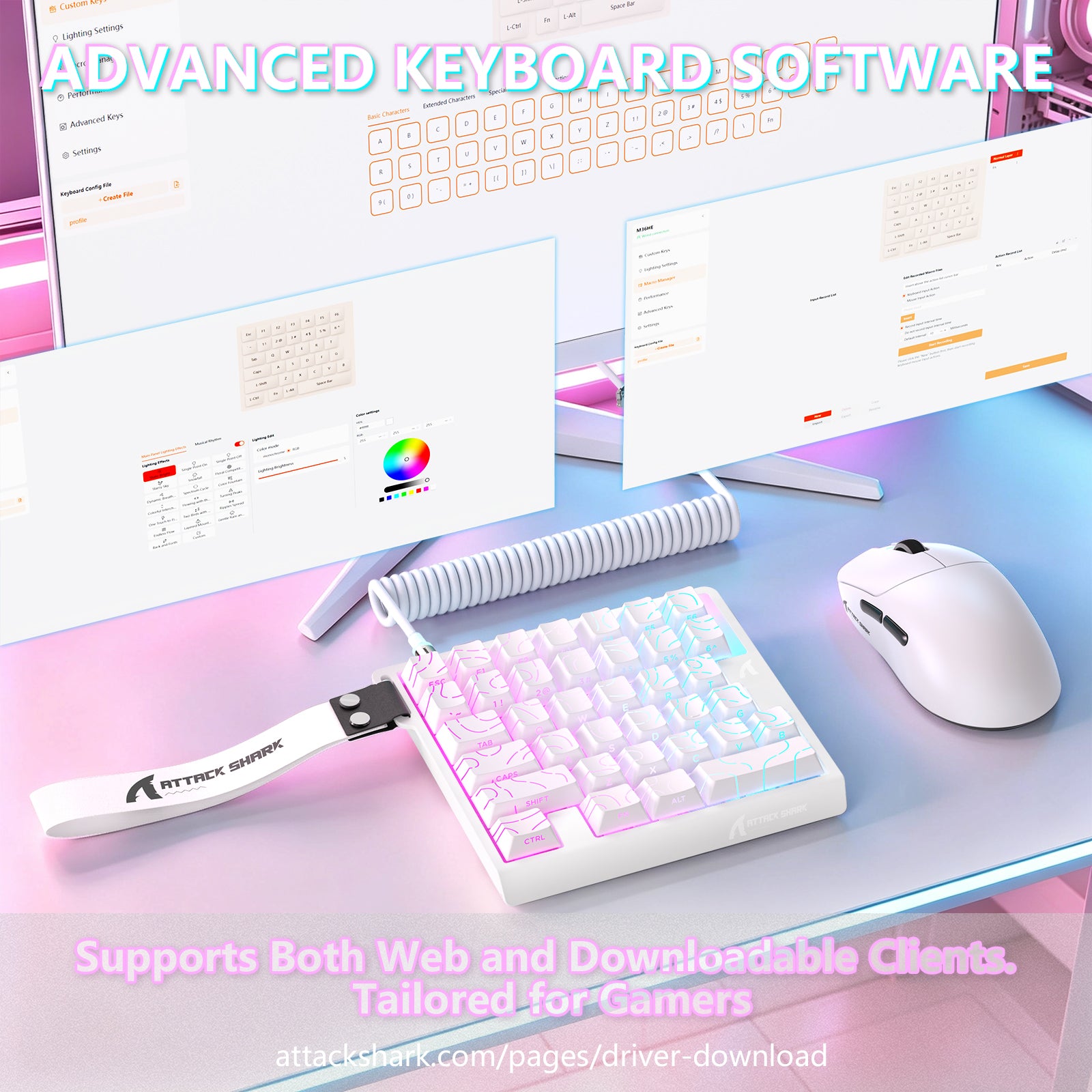 ATTACK SHARK M36 HE One-Handed Magnetic Switch Keyboard & C01 ULTRA LED Aviator Cable