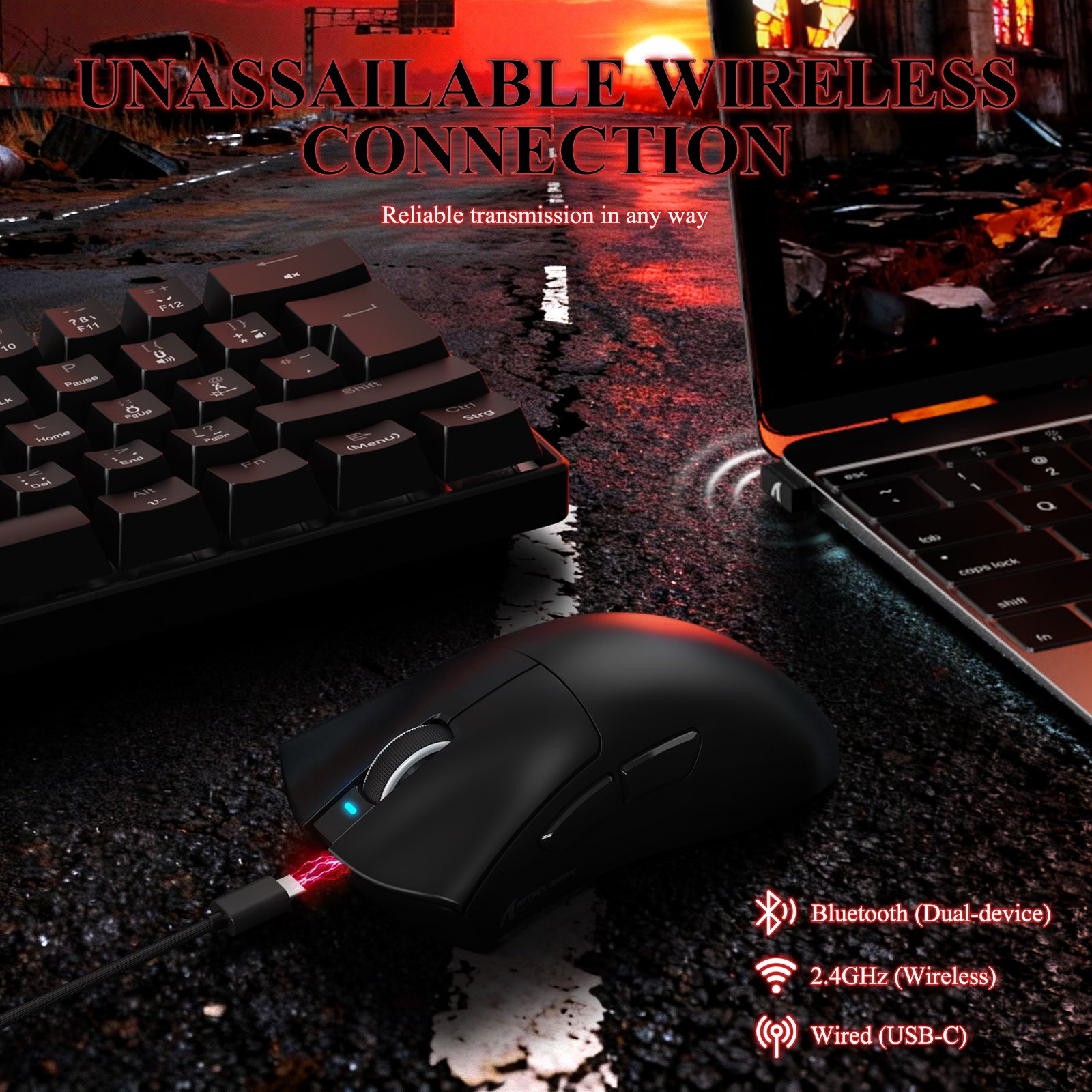 ATTACK SHARK V3PRO Ultra-Light Tri-Mode Gaming Mouse with Charging Dock