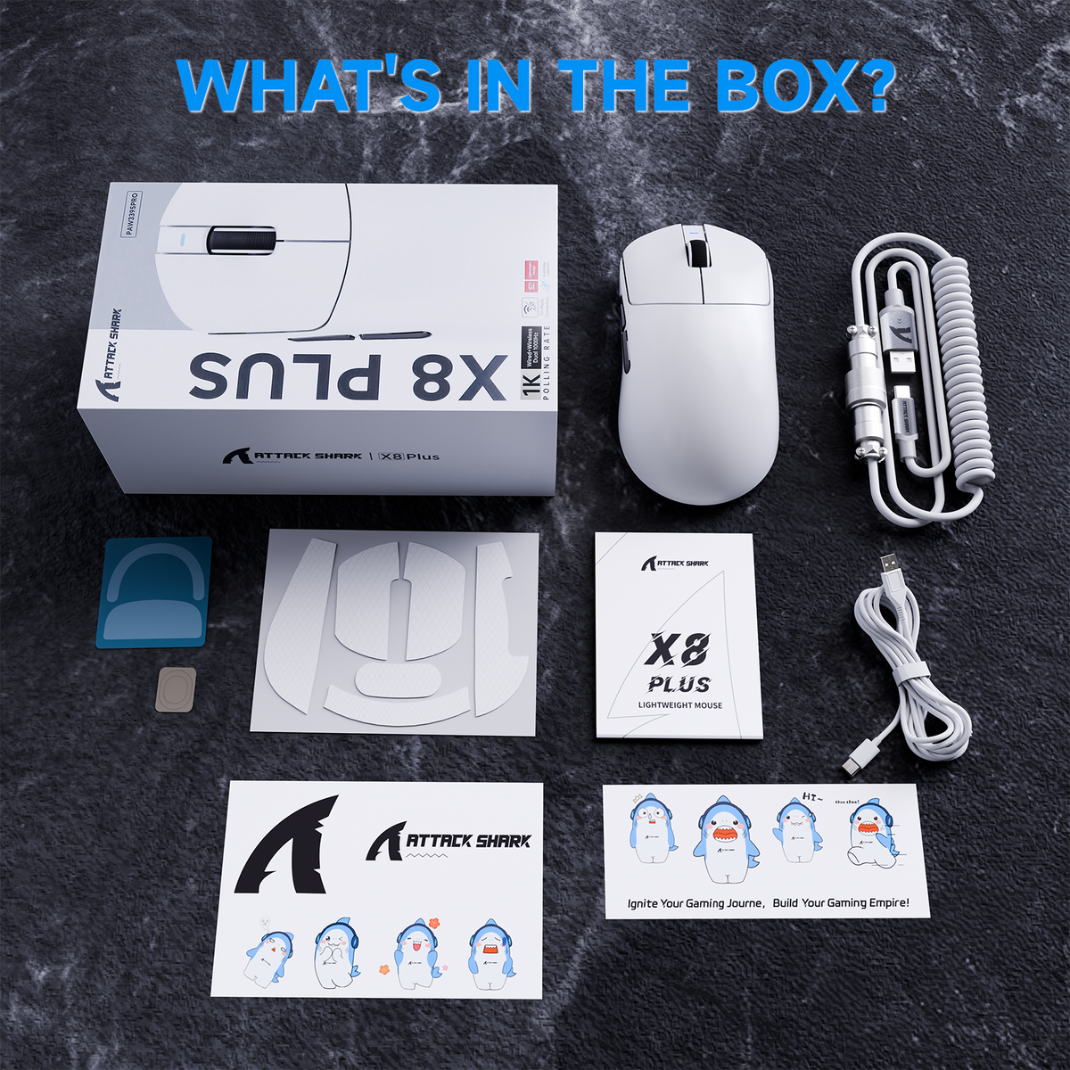 ATTACK SHARK X8 PLUS Tri-mode Wireless Gaming Mouse With C06 ULTRA Cable