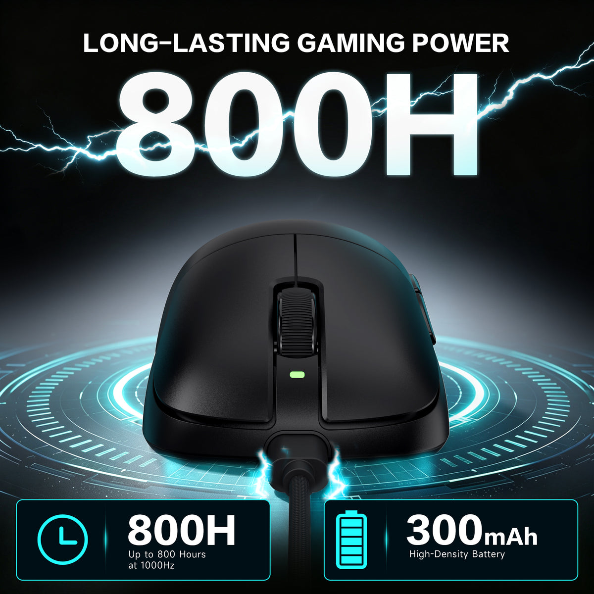 ATTACK SHARK V2 AIR PAW3955MAX Ergonomic Wireless Gaming Mouse with C06 Ultra Cable