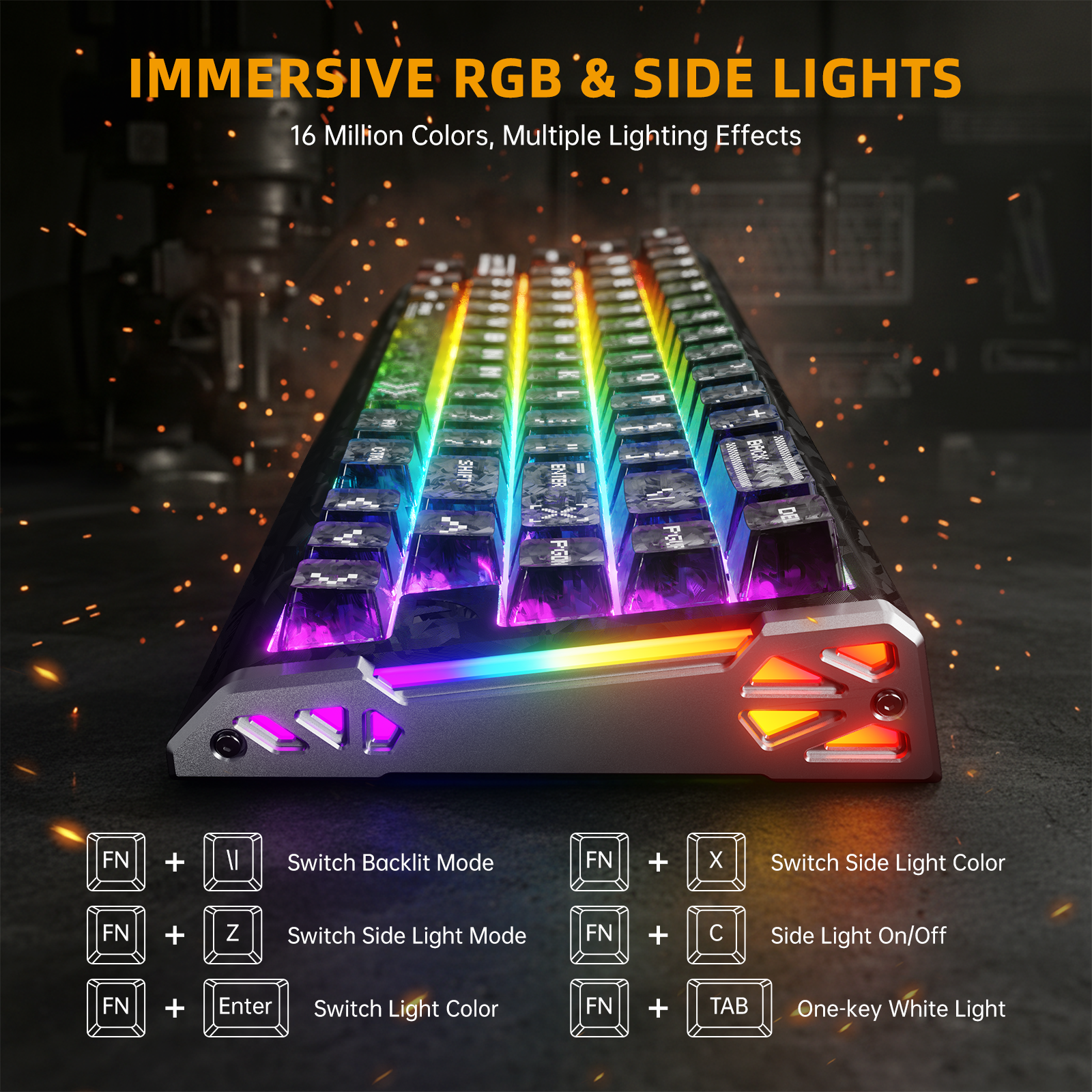 ATTACK SHARK R68 HE Carbon Fiber Rapid Trigger Keyboard Magnetic Switch