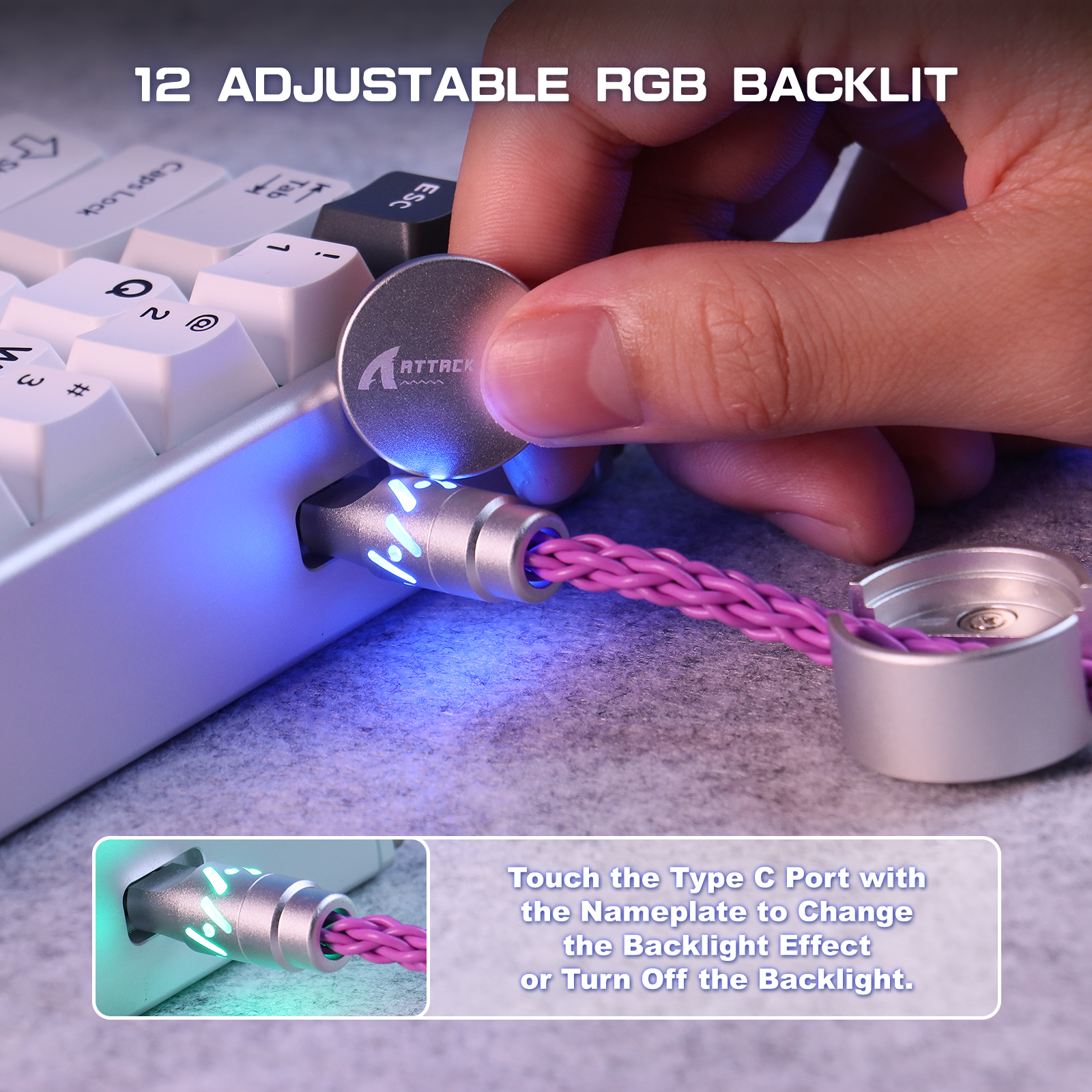 ATTACK SHARK C07 Custom Aviator Cable for 8KHz Magnetic Keyboard