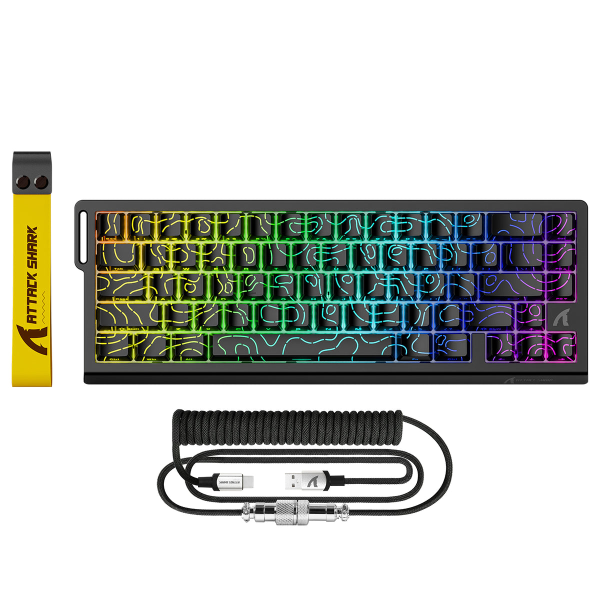 ATTACK SHARK X68 HE Rapid Trigger Keyboard Magnetic Switch with C01PRO Coiled Cable