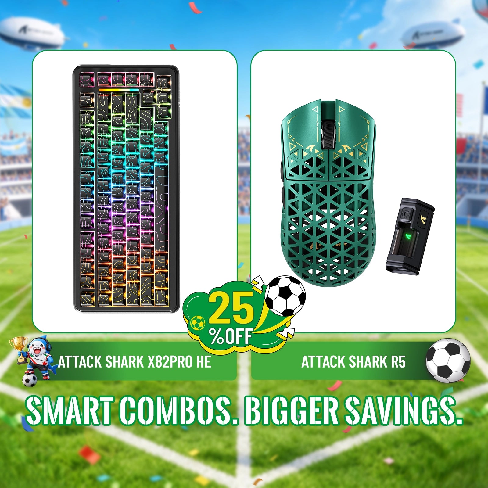 ATTACK SHARK X82PRO HE Rapid Trigger Keyboard + R5 Carbon Fiber Wireless Gaming Mouse Bundle