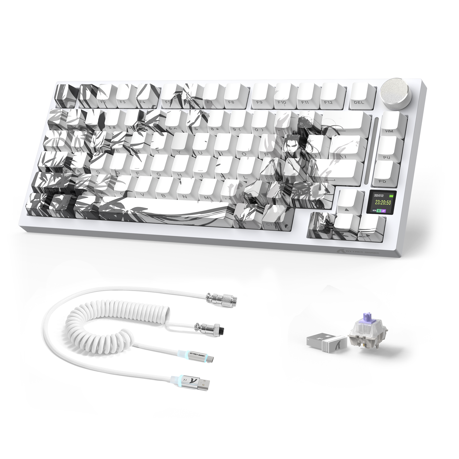 ATTACK SHARK X820ULTRA Mechanical Keyboard with C01ULTRA Coiled Cable