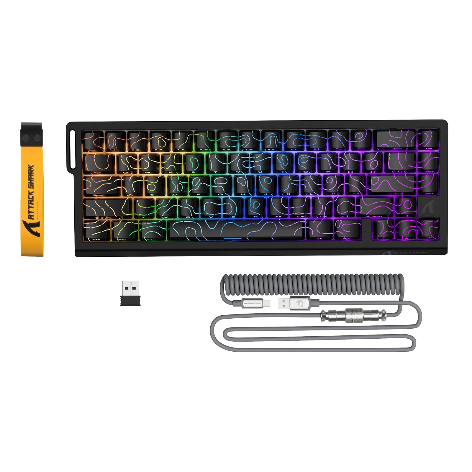 ATTACK SHARK X68PRO HE Gaming Keyboard with Coiled Cable