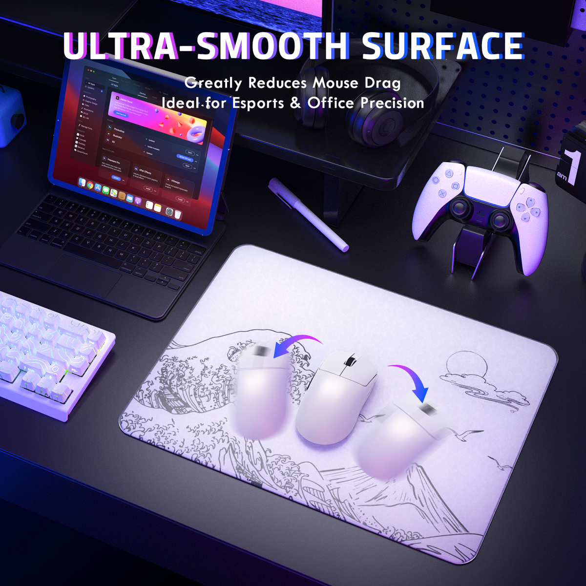 ATTACK SHARK CM05 Tempered Glass Gaming Mouse Pad