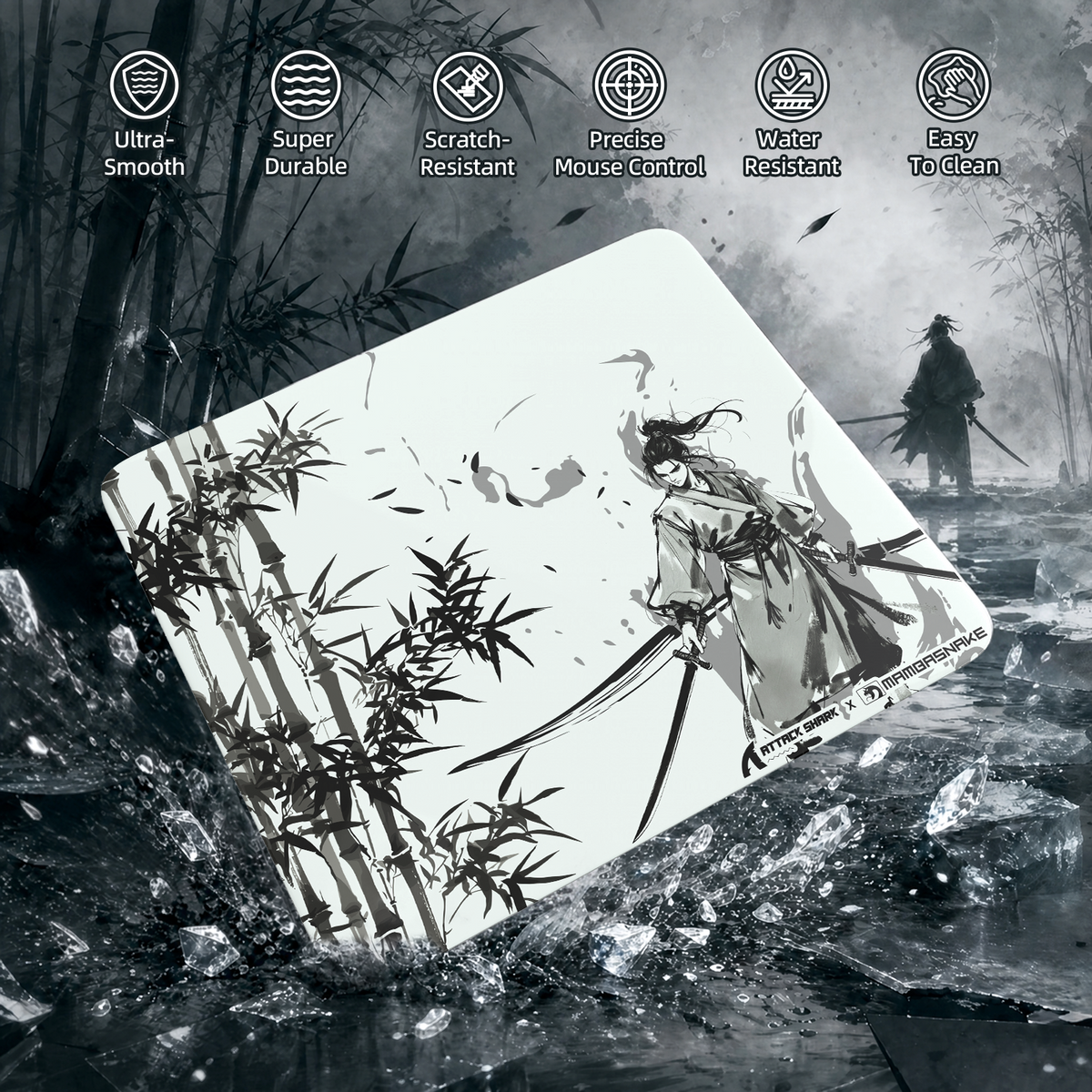 ATTACK SHARK CM05 Tempered Glass Gaming Mouse Pad