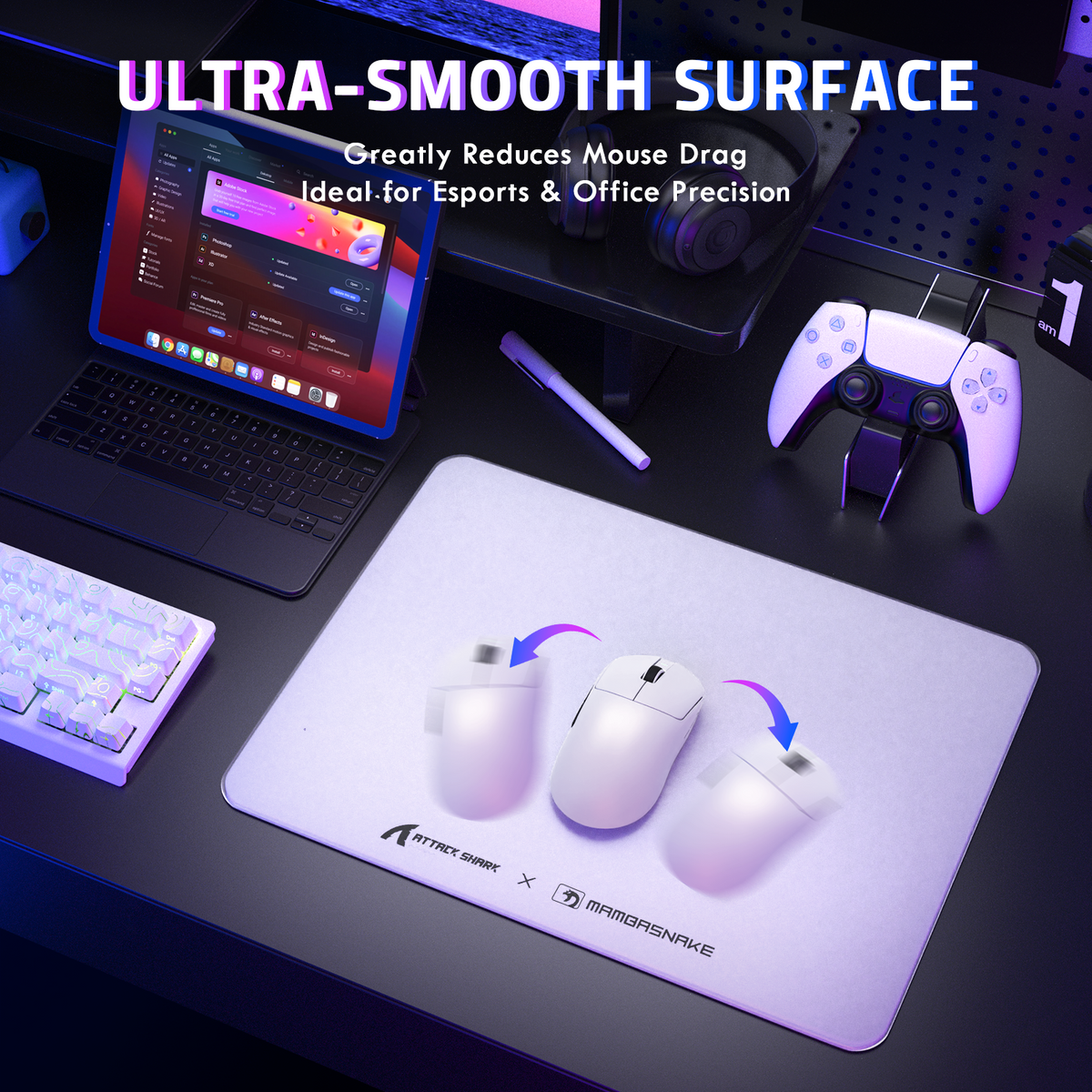 ATTACK SHARK CM05 Tempered Glass Gaming Mouse Pad