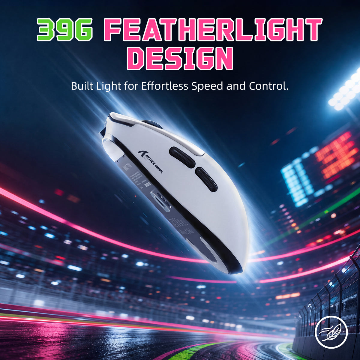 ATTACK SHARK F1 AIR 39g Wireless PAW3955MAX Gaming Mouse with C06 Ultra Cable