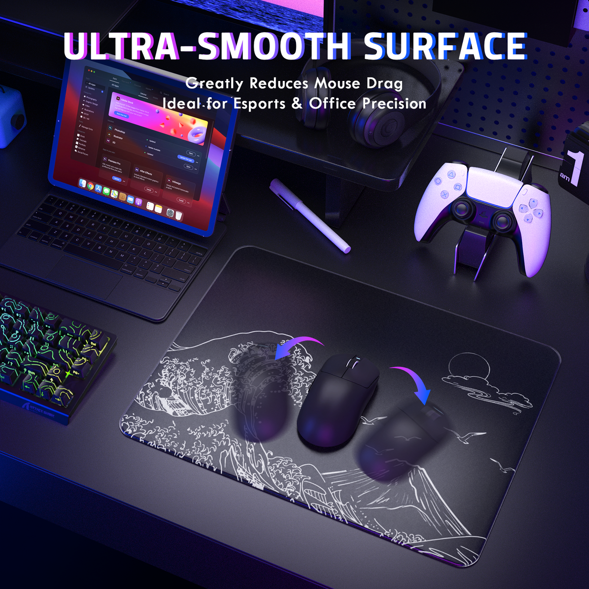 ATTACK SHARK CM05 Tempered Glass Gaming Mouse Pad
