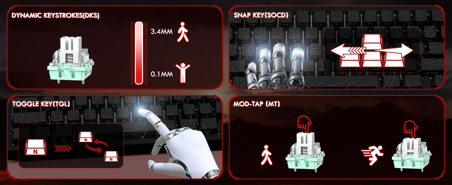ATTACK SHARK X68PRO HE Wireless Rapid Trigger Keyboard With Coiled Cable