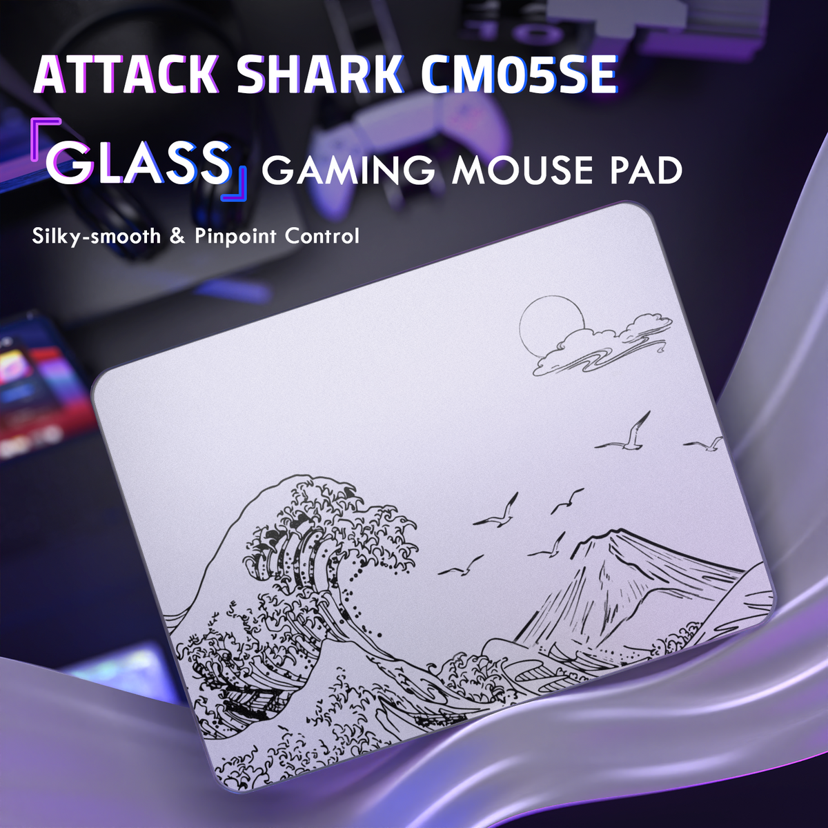 ATTACK SHARK CM05 Tempered Glass Gaming Mouse Pad