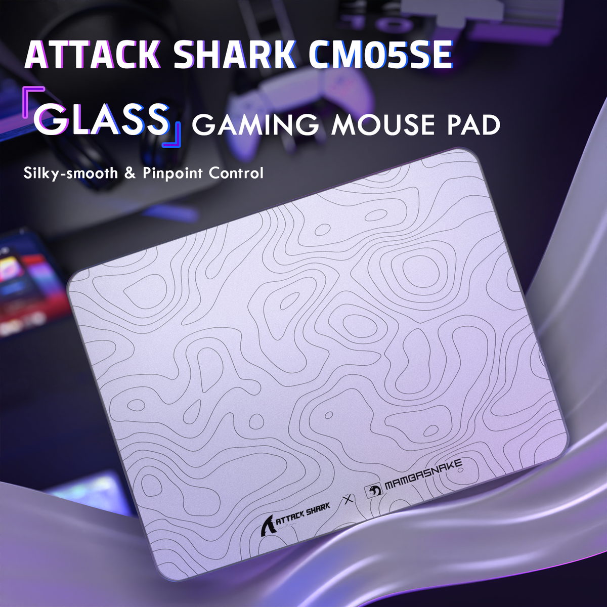 ATTACK SHARK CM05 Tempered Glass Gaming Mouse Pad