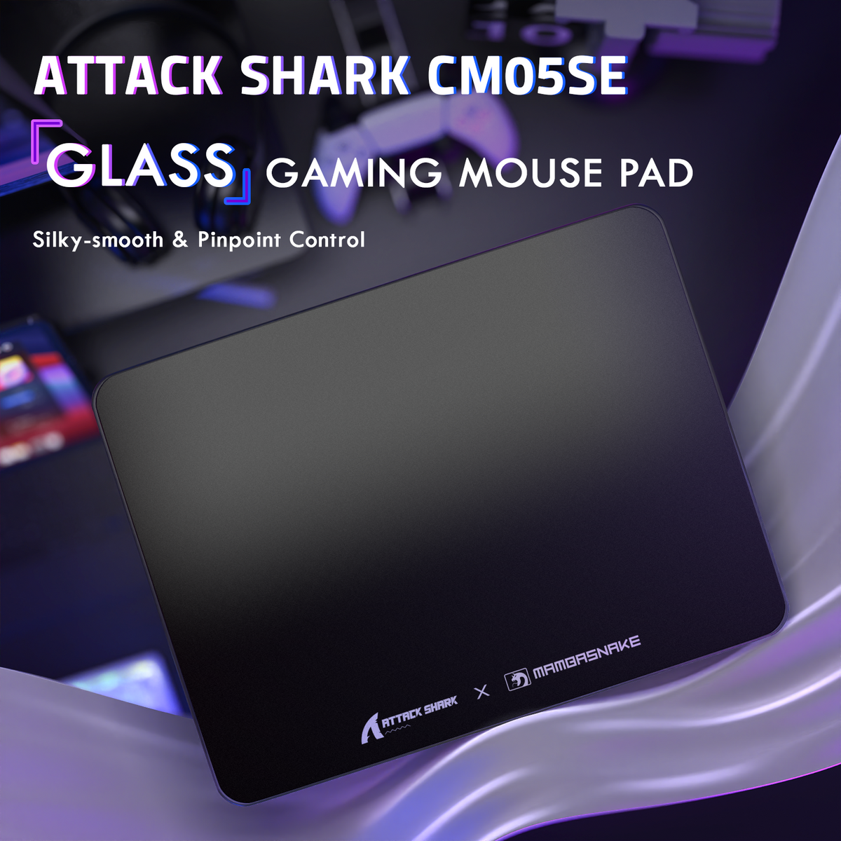 ATTACK SHARK CM05 Tempered Glass Gaming Mouse Pad