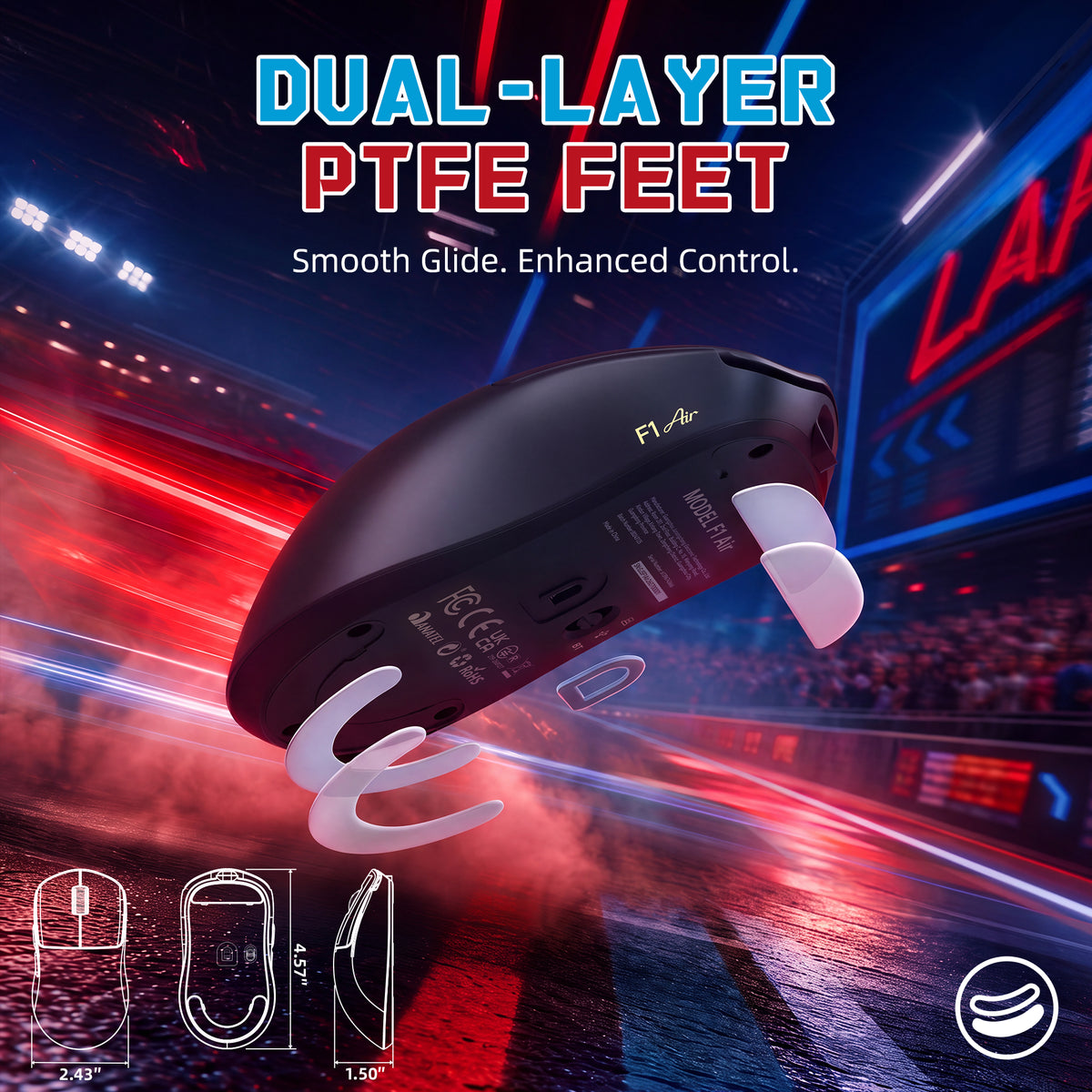 ATTACK SHARK F1 AIR 39g Wireless PAW3955MAX Gaming Mouse with C06 Ultra Cable