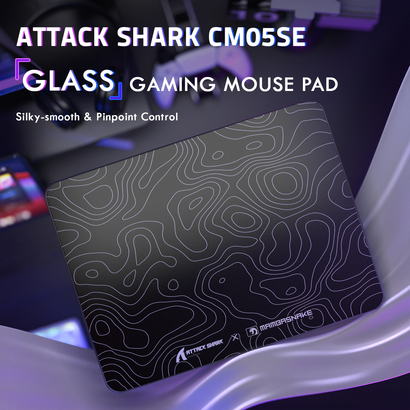 ATTACK SHARK CM05 Tempered Glass Gaming Mouse Pad