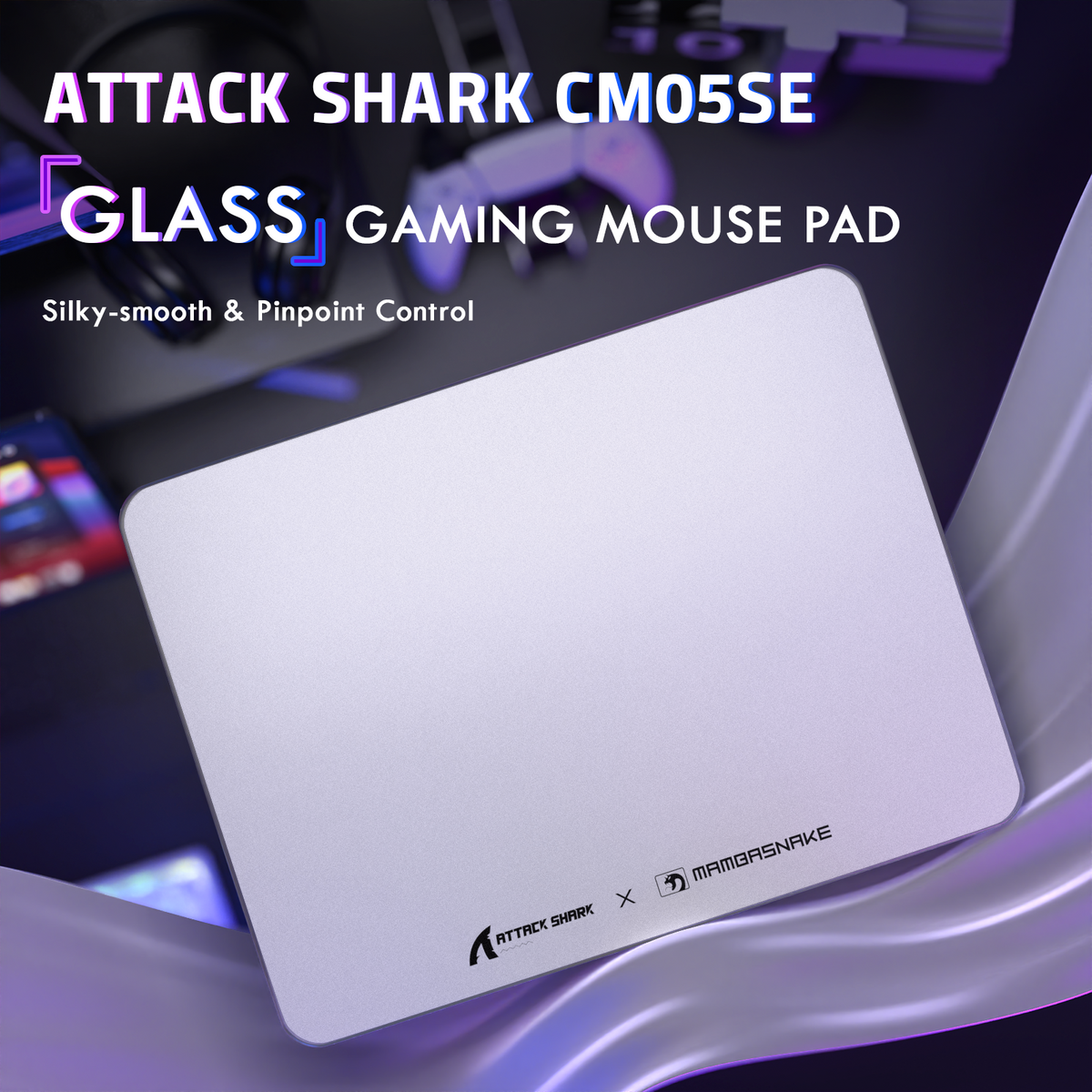 ATTACK SHARK CM05 Tempered Glass Gaming Mouse Pad