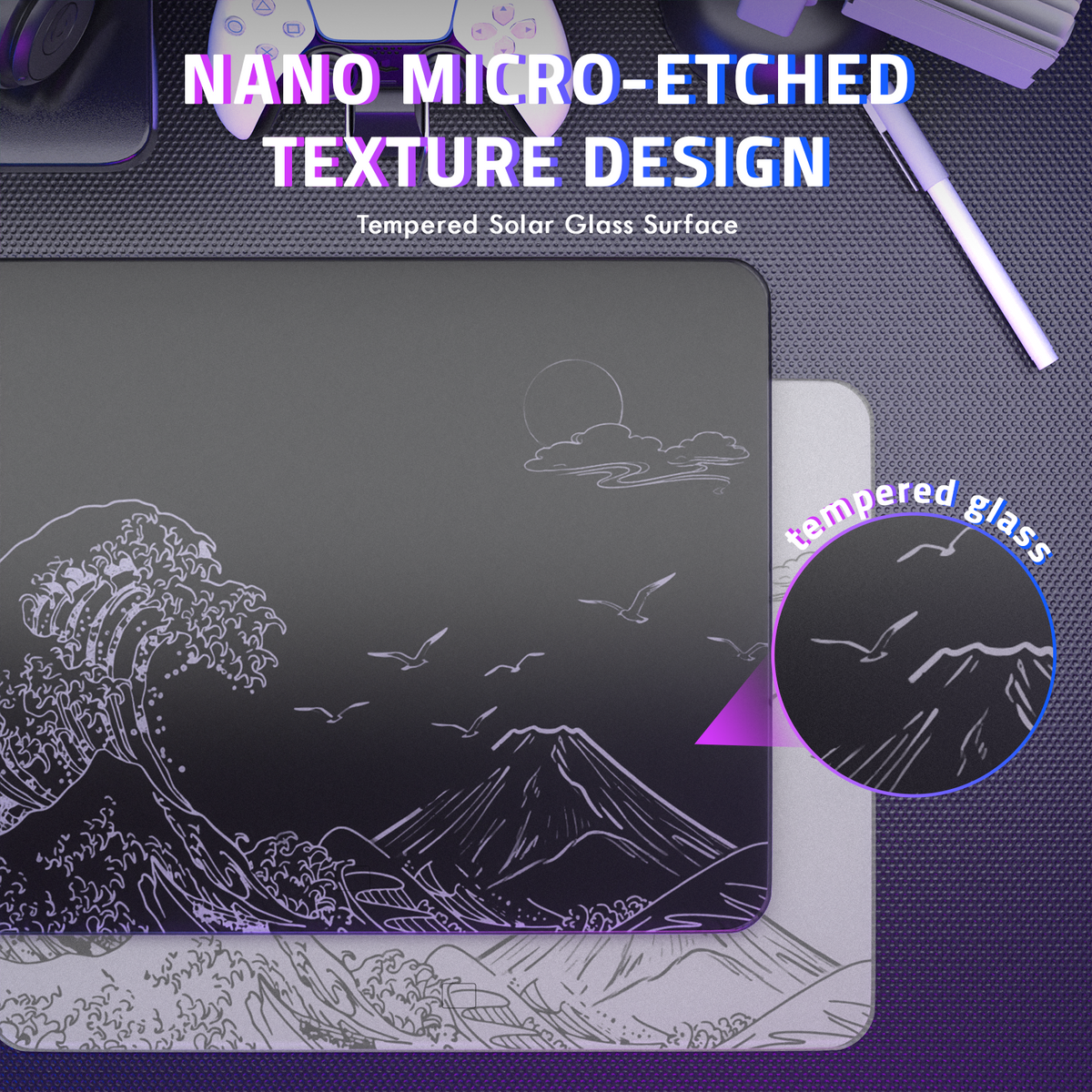ATTACK SHARK CM05 Tempered Glass Gaming Mouse Pad