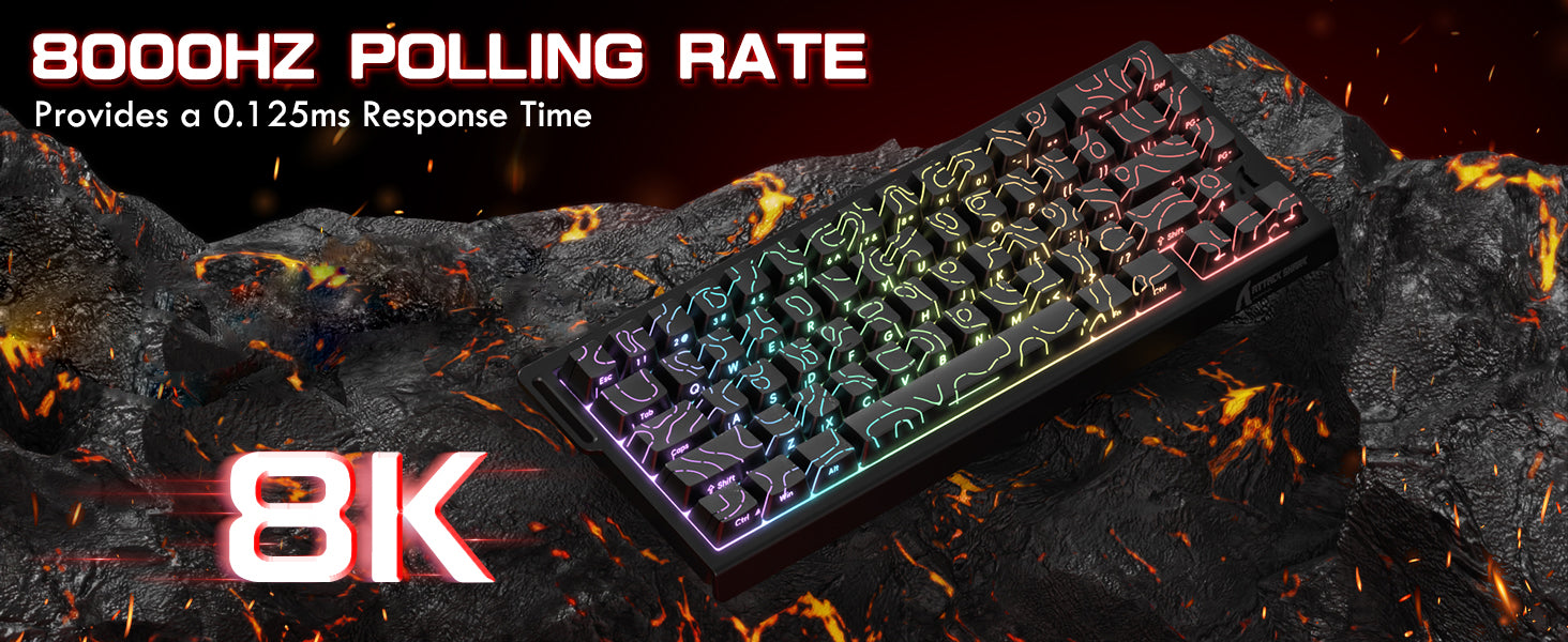 ATTACK SHARK X68PRO HE Wireless Rapid Trigger Keyboard With Coiled Cable