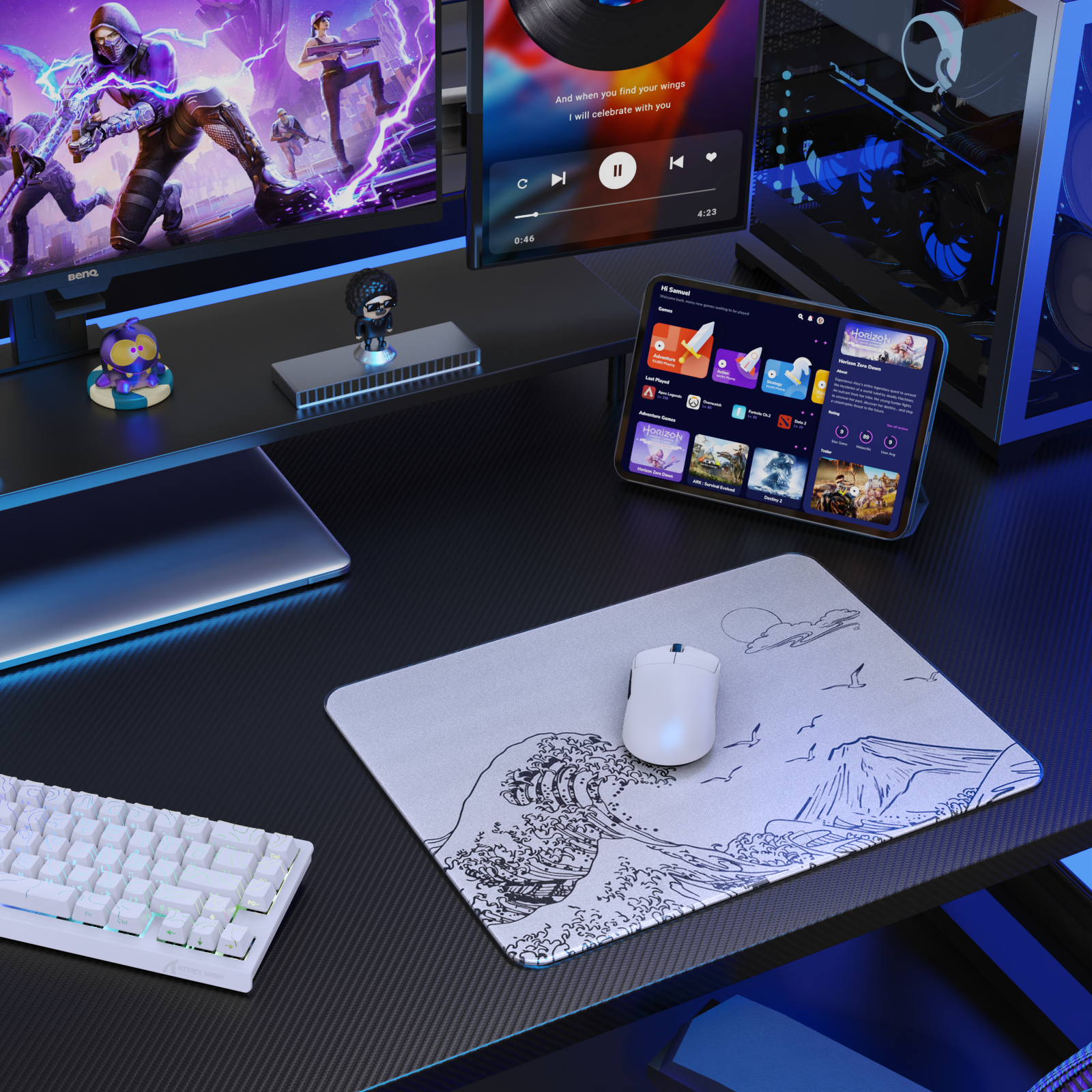ATTACK SHARK CM05 Tempered Glass Gaming Mouse Pad