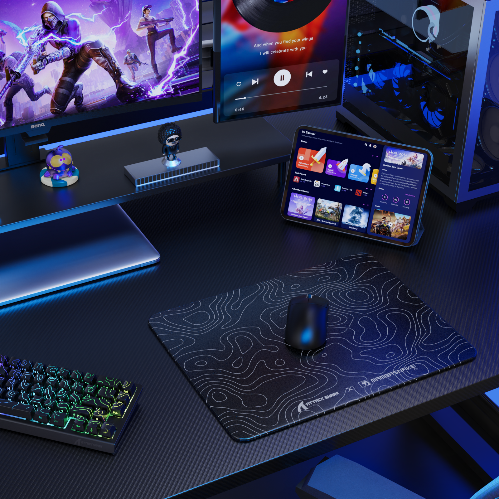 ATTACK SHARK CM05 Tempered Glass Gaming Mouse Pad