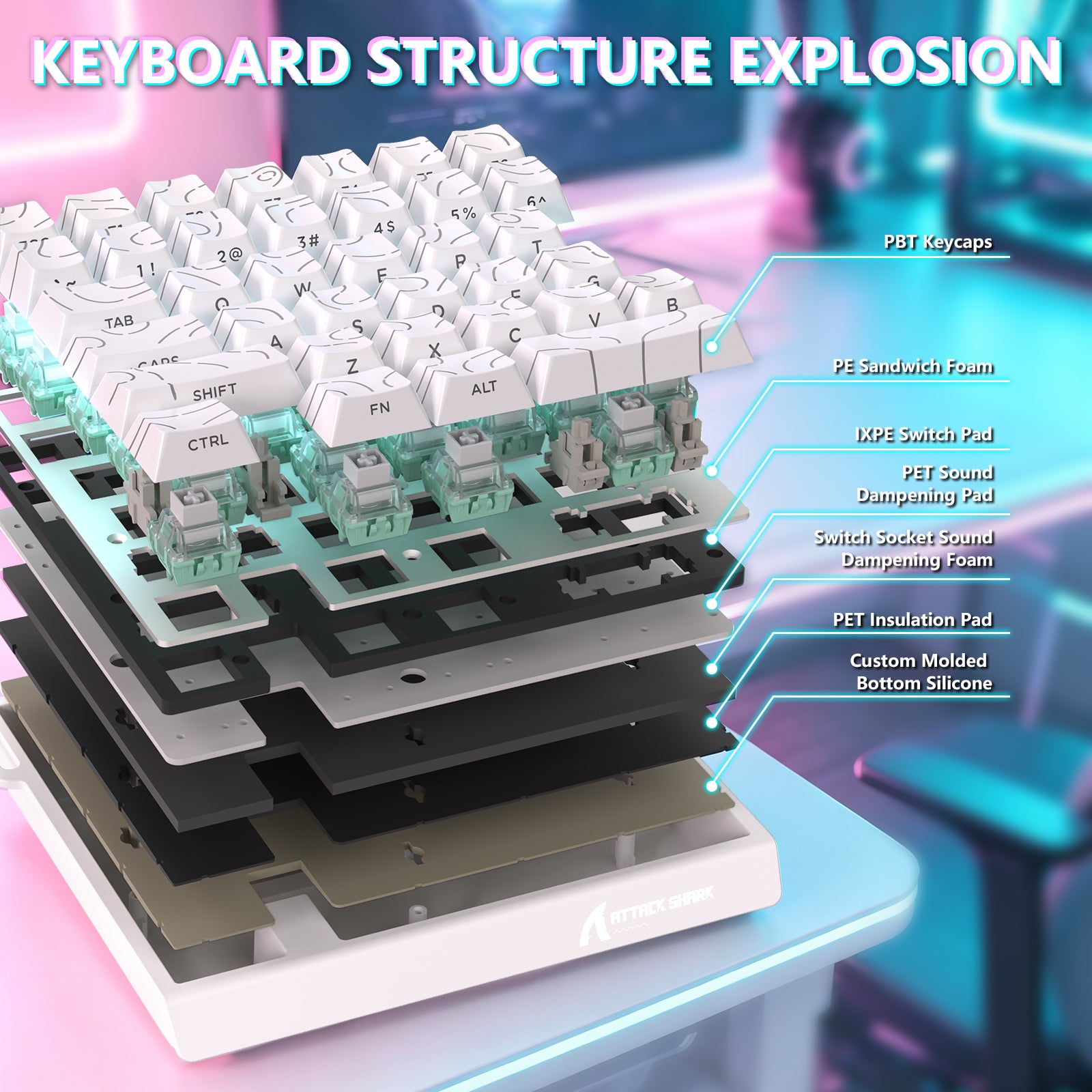 ATTACK SHARK M36 HE One-Handed Magnetic Switch Keyboard & C01 ULTRA LED Aviator Cable