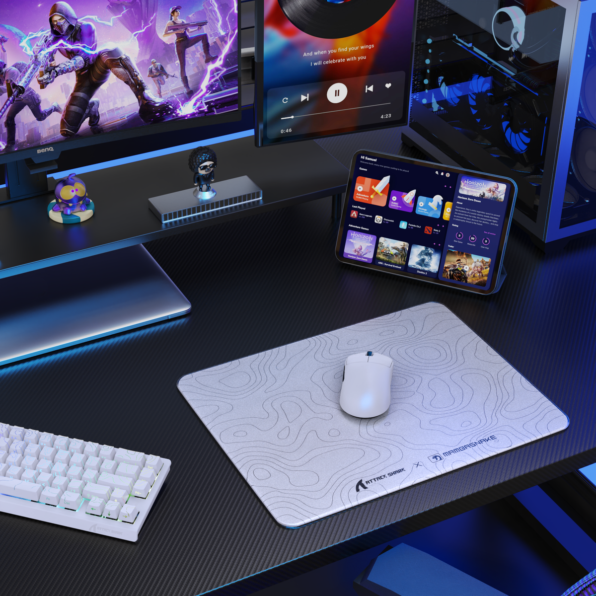 ATTACK SHARK CM05 Tempered Glass Gaming Mouse Pad