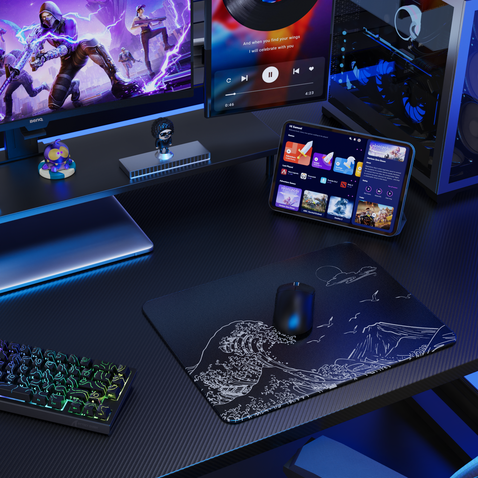 ATTACK SHARK CM05 Tempered Glass Gaming Mouse Pad