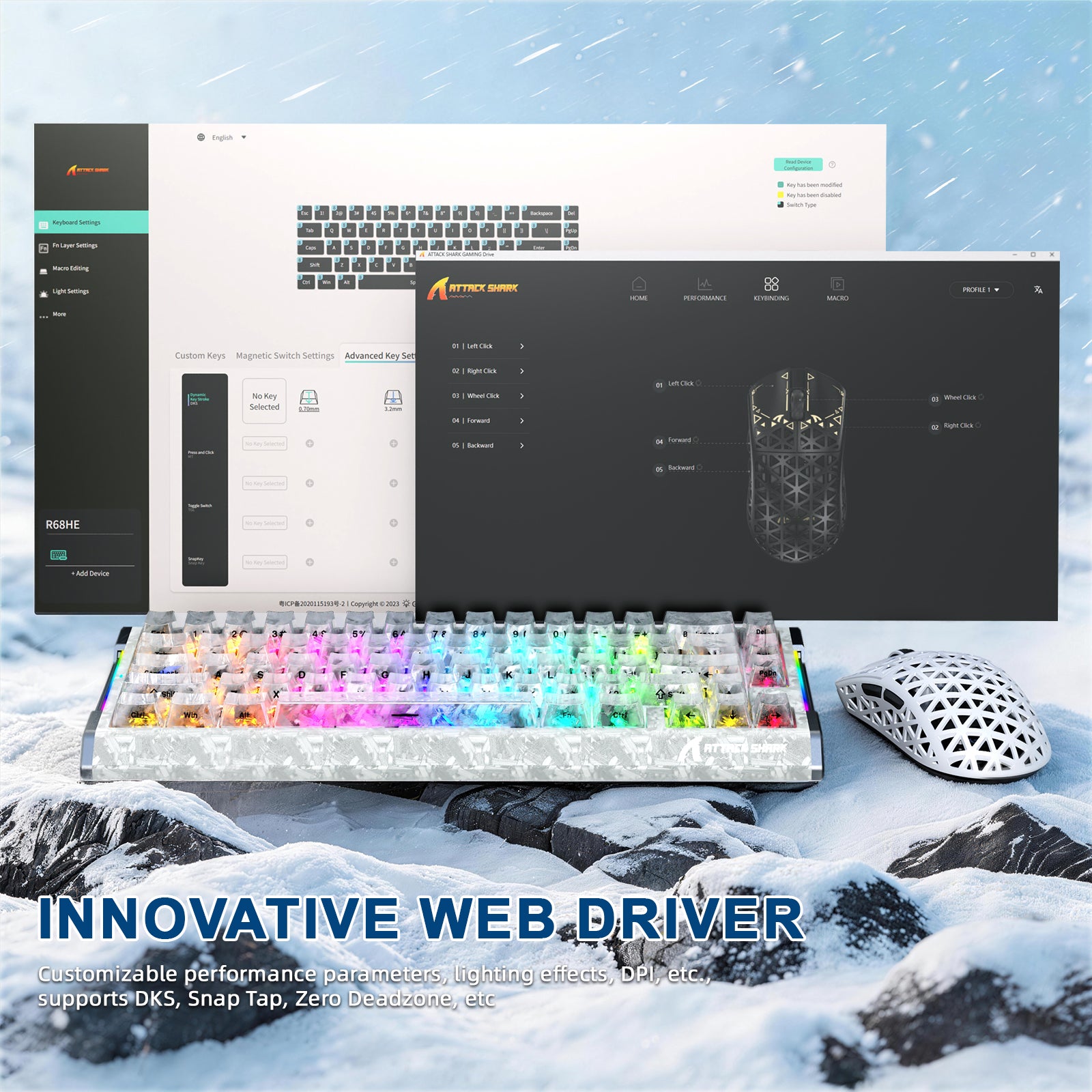 ATTACK SHARK R68 HE & R5 ULTRA Carbon Fiber Gaming Bundle