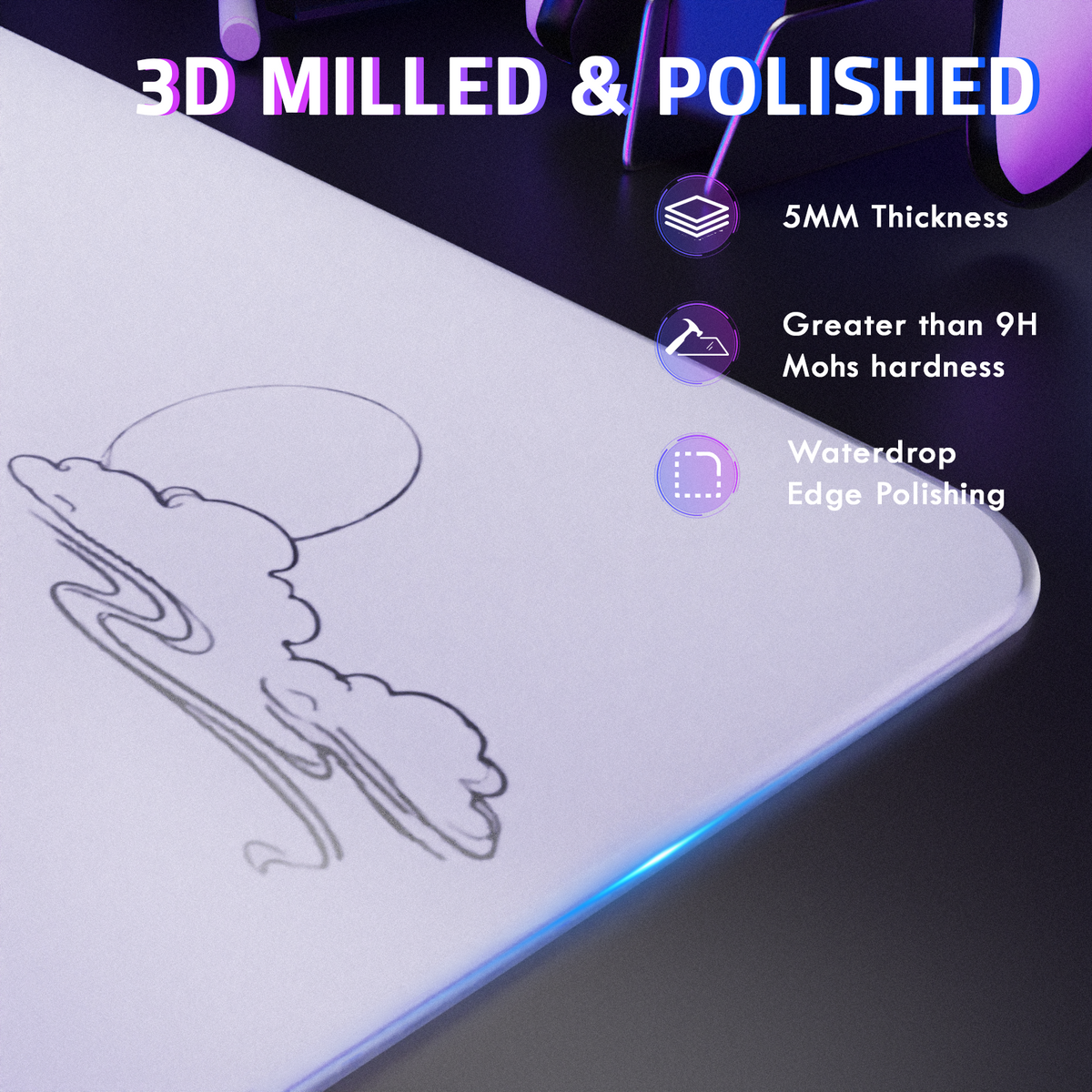 ATTACK SHARK CM05 Tempered Glass Gaming Mouse Pad
