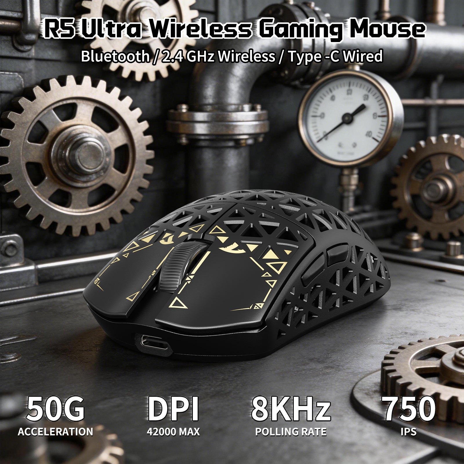 ATTACK SHARK R68 HE & R5 ULTRA Carbon Fiber Gaming Bundle With C01 ULTRA Coiled Cable