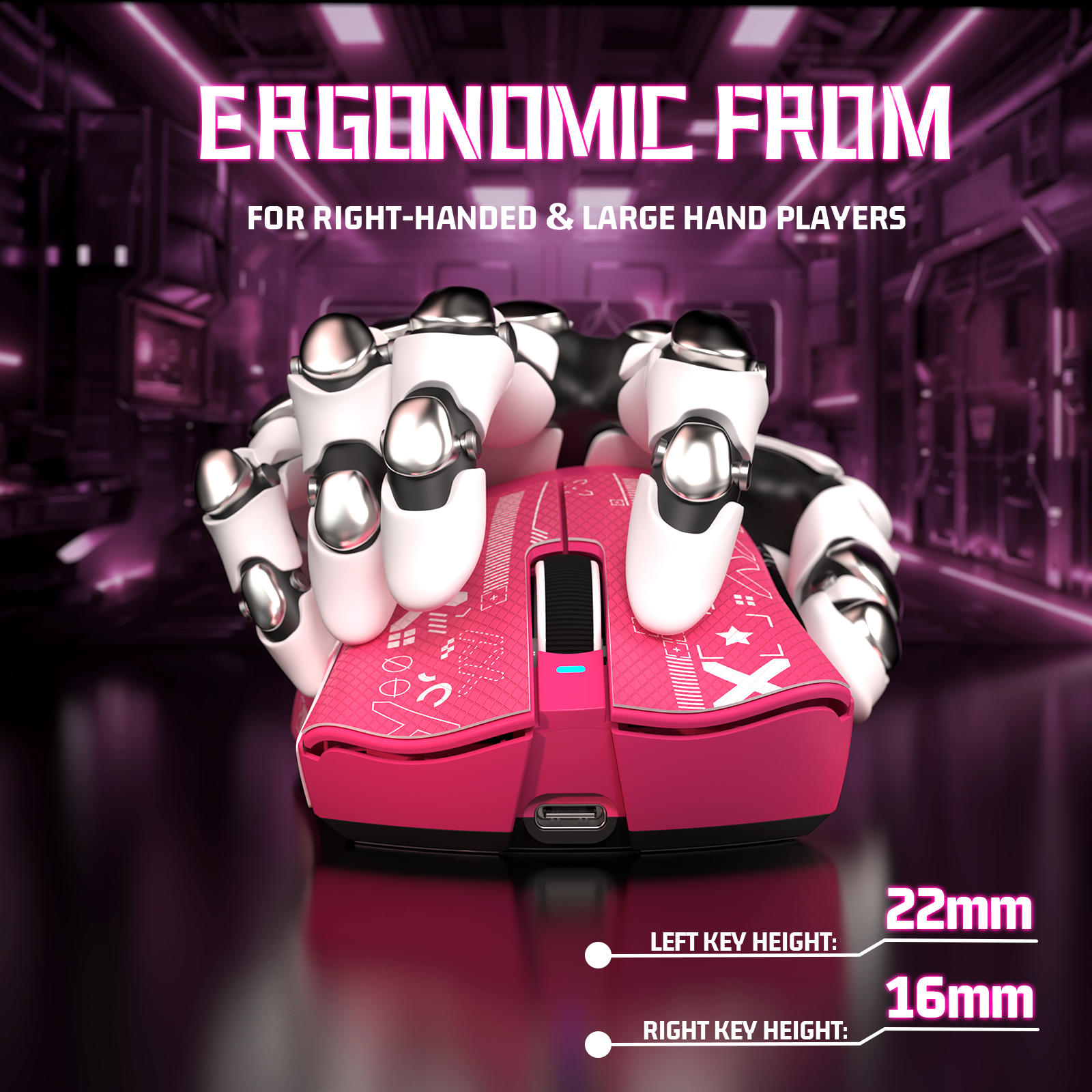 ATTACK SHARK V3 tri-mode gaming mouse with ergonomic shell, side buttons, and 25000 DPI sensor