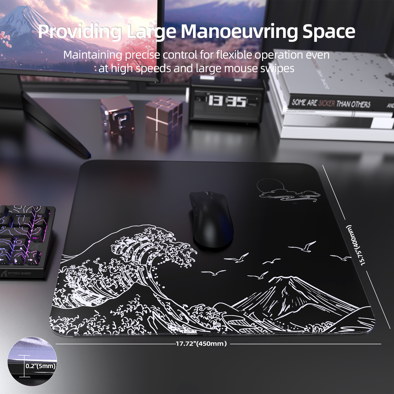 ATTACK SHARK CM05 Tempered Glass Gaming Mouse Pad