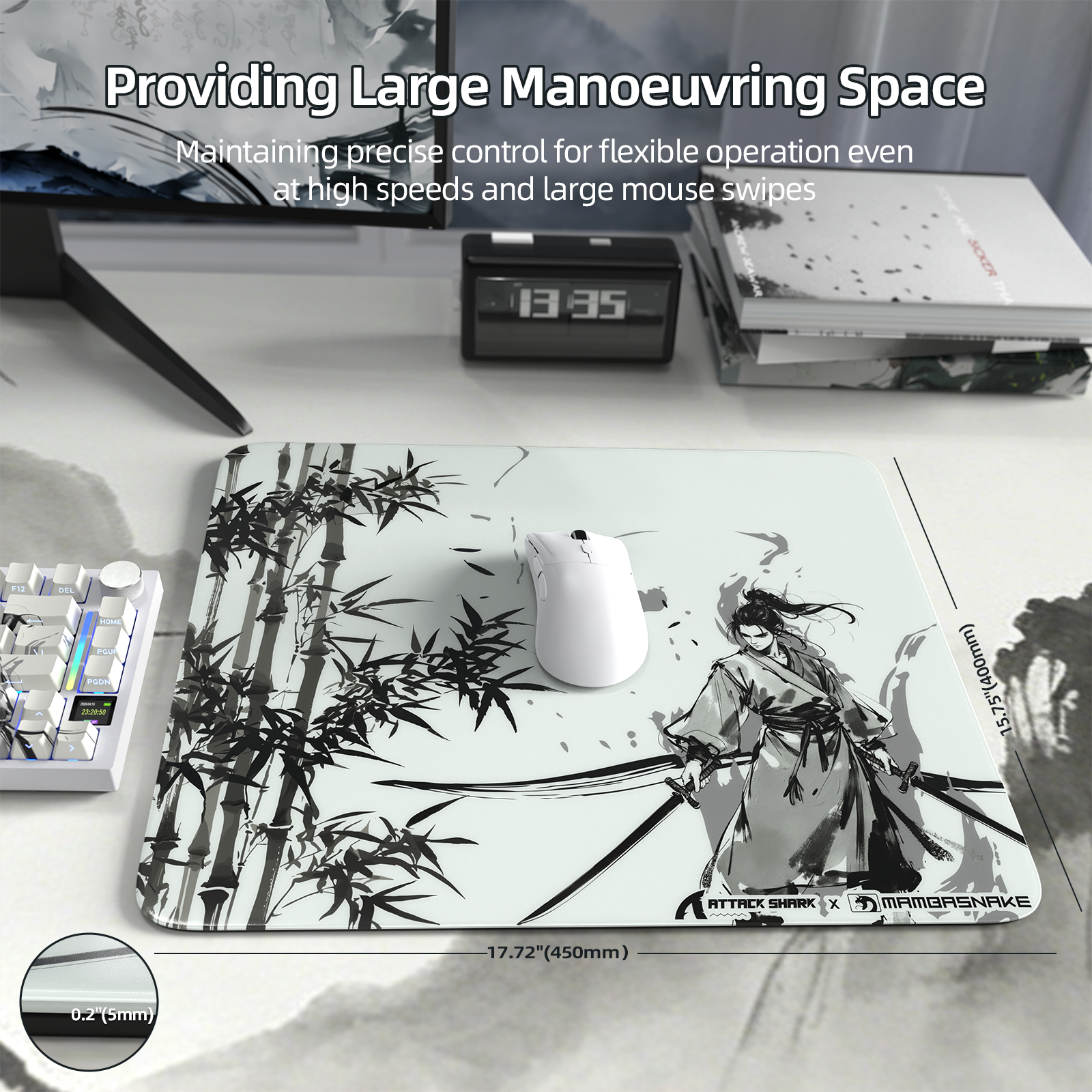 ATTACK SHARK CM05 Tempered Glass Gaming Mouse Pad