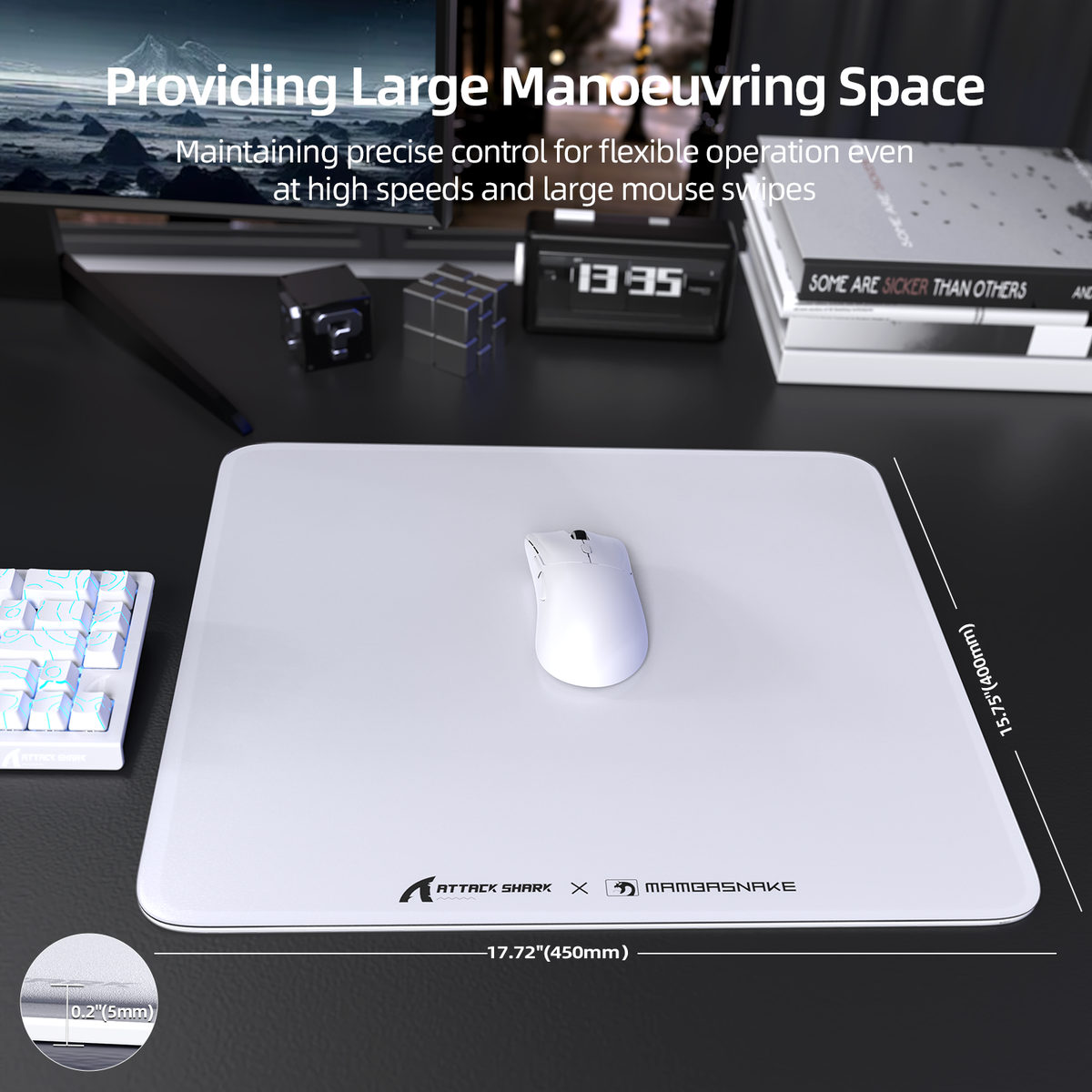 ATTACK SHARK CM05 Tempered Glass Gaming Mouse Pad