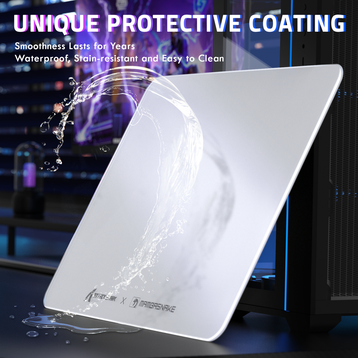 ATTACK SHARK CM05 Tempered Glass Gaming Mouse Pad