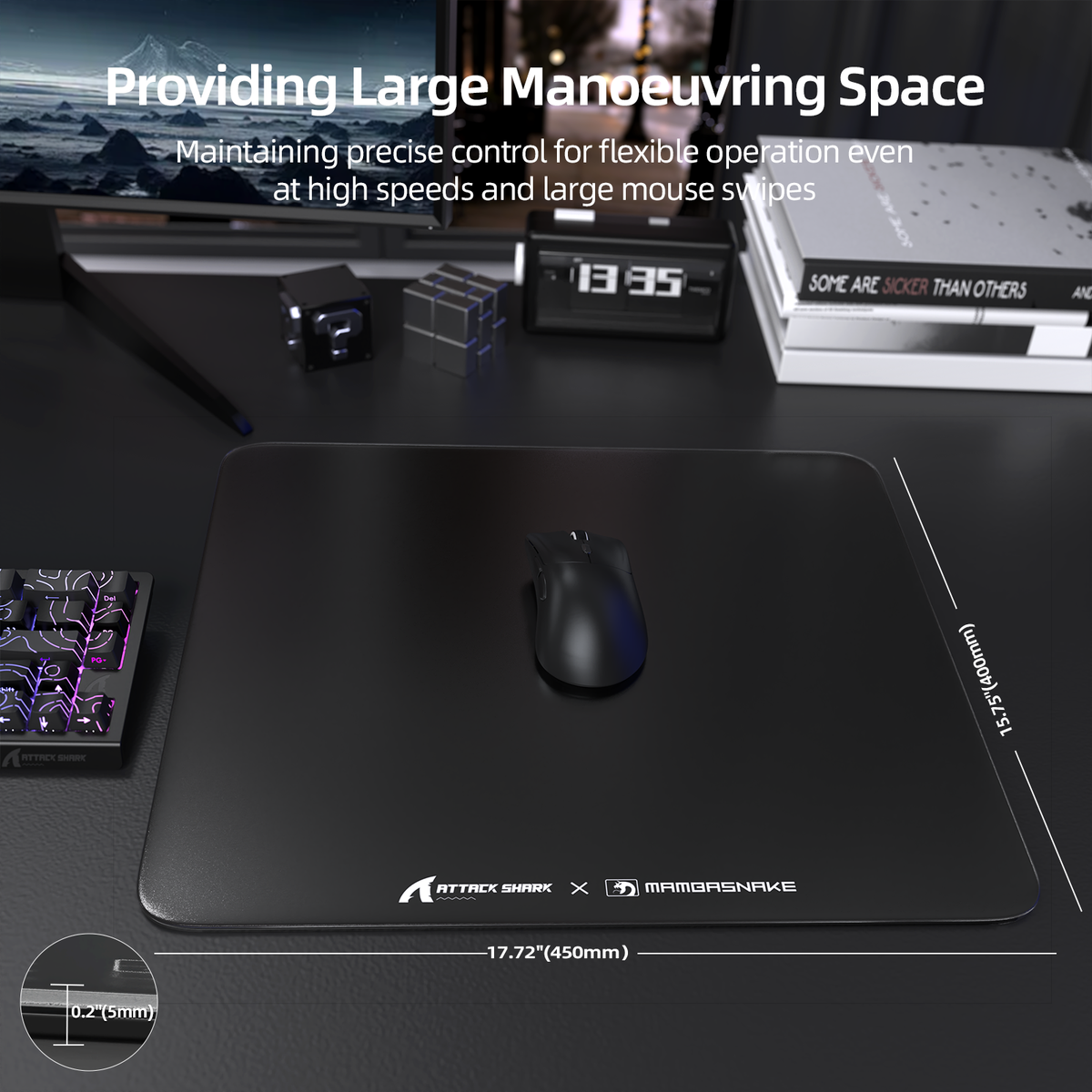 ATTACK SHARK CM05 Tempered Glass Gaming Mouse Pad