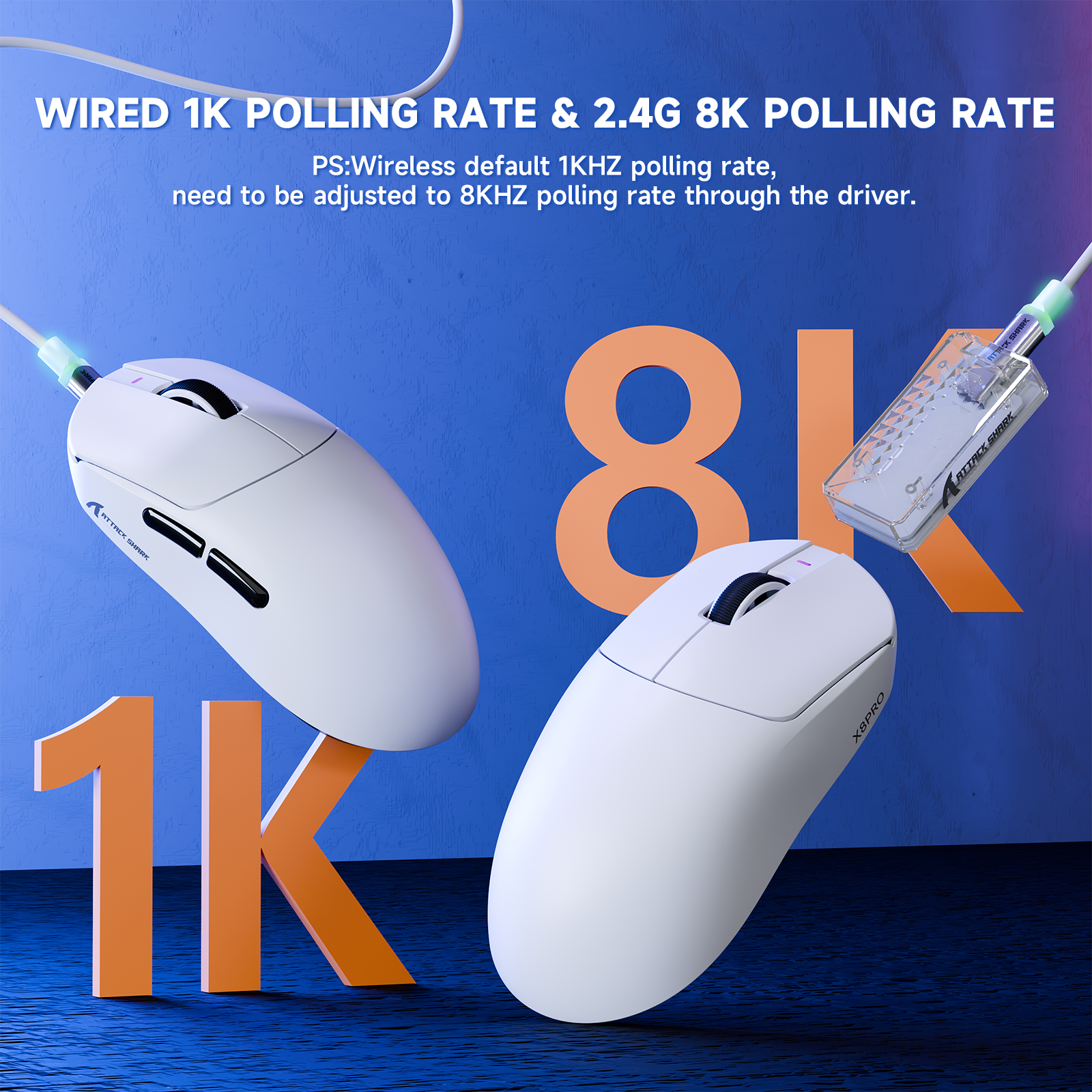 ATTACK SHARK X8PRO Ultra-Light Wireless Gaming Mouse & C06ULTRA Cable