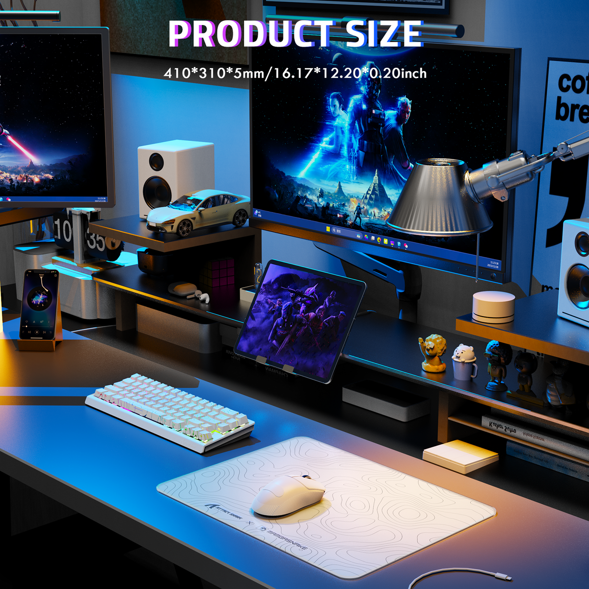 ATTACK SHARK CM05 Tempered Glass Gaming Mouse Pad